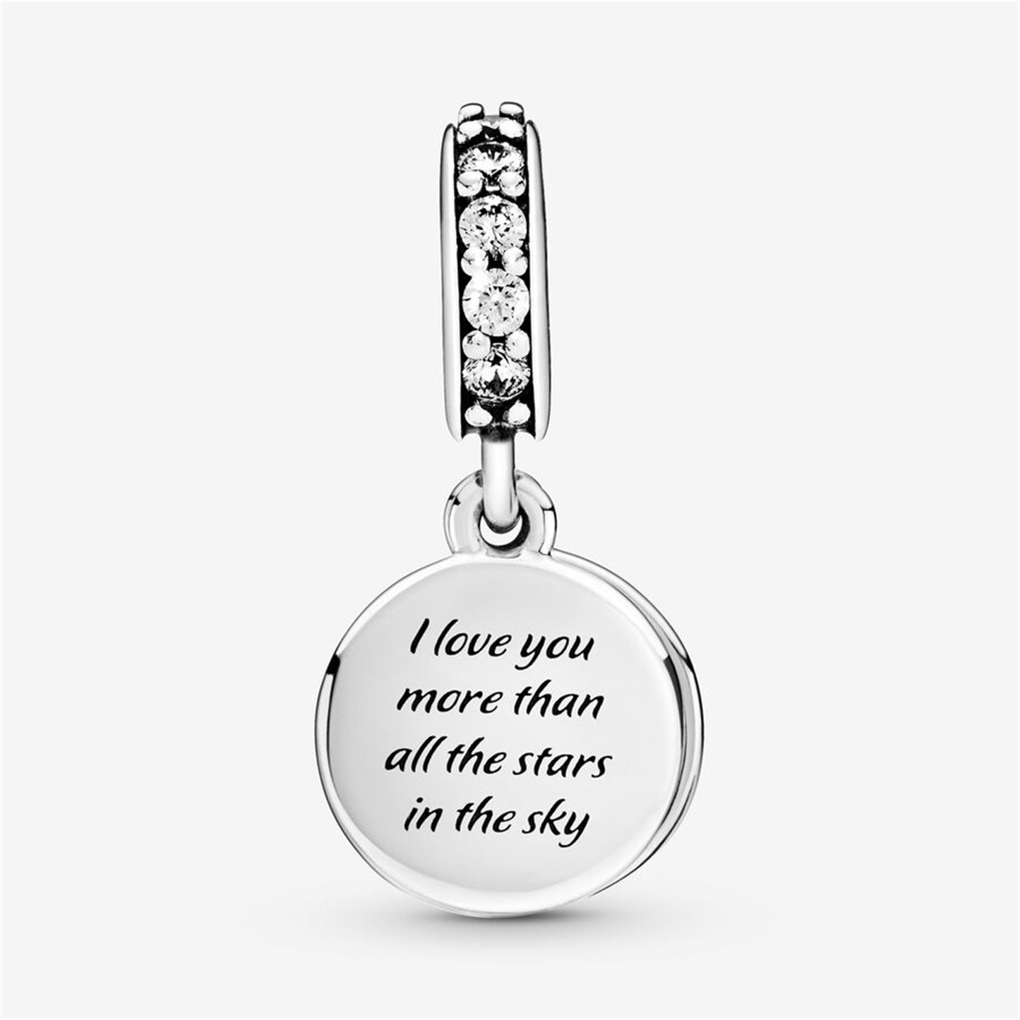S925 Sterling Silver Blue Night Sky Crescent Moon & Stars Dangle Charm