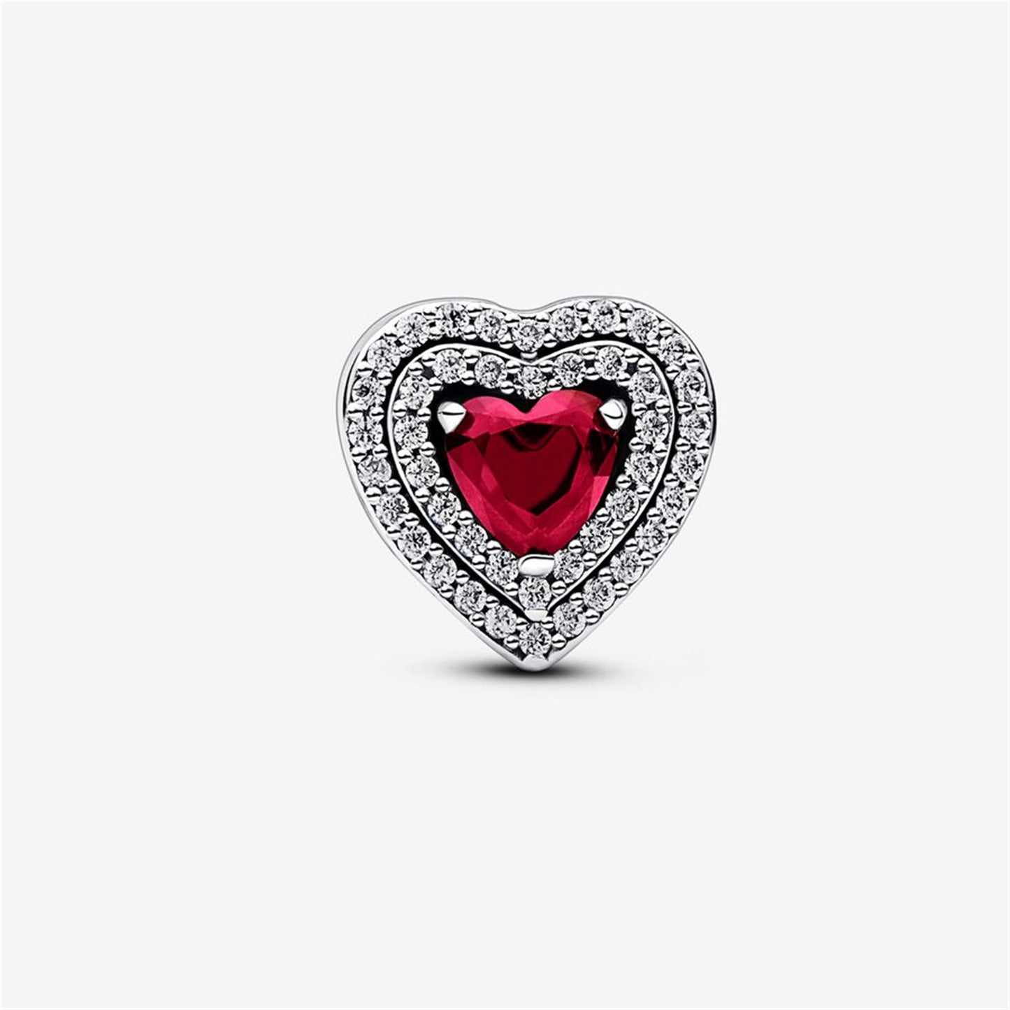 S925 Sterling Silver Sparkling Levelled Heart Charm