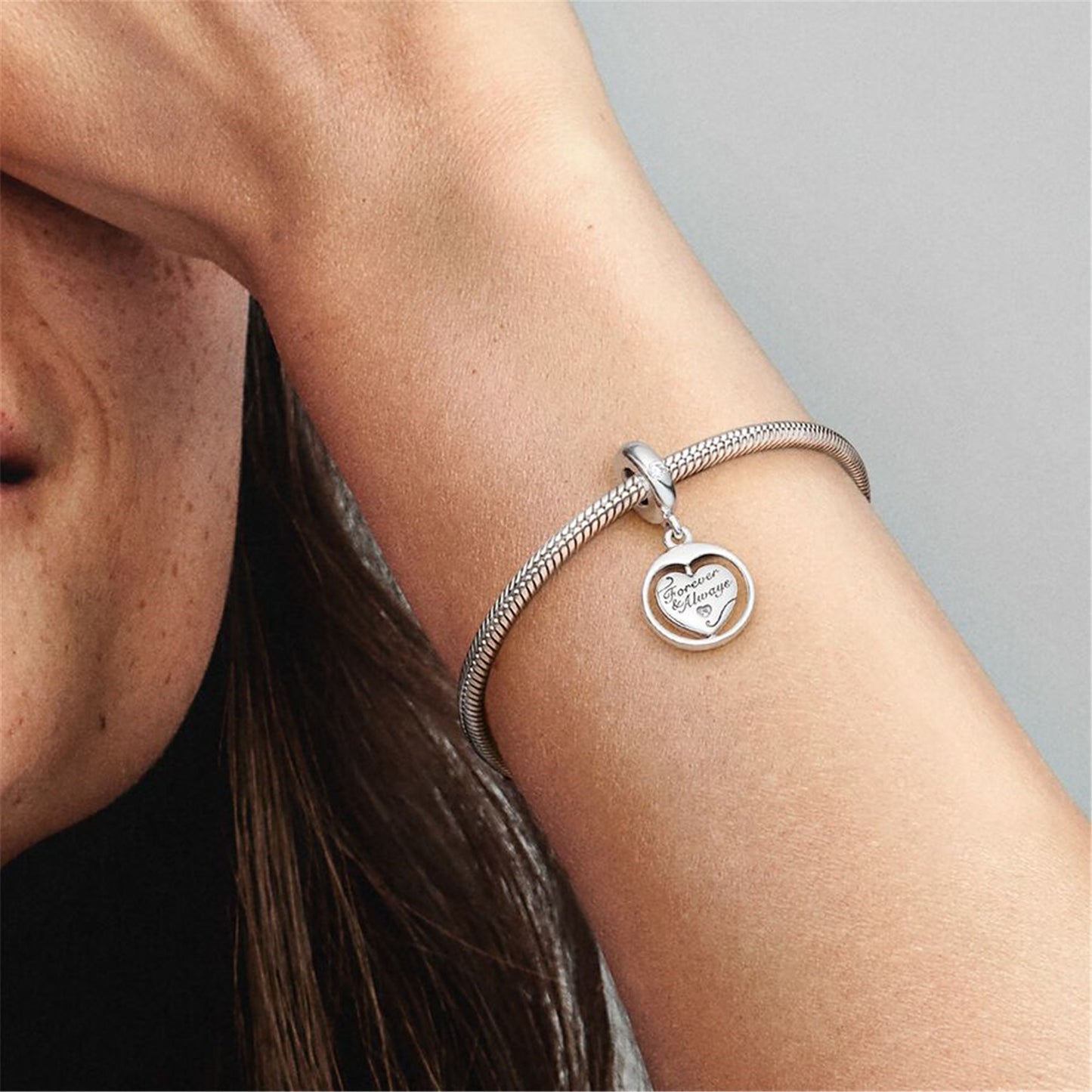 S925 Sterling Silver Spinning Forever & Always Soulmate Dangle Charm