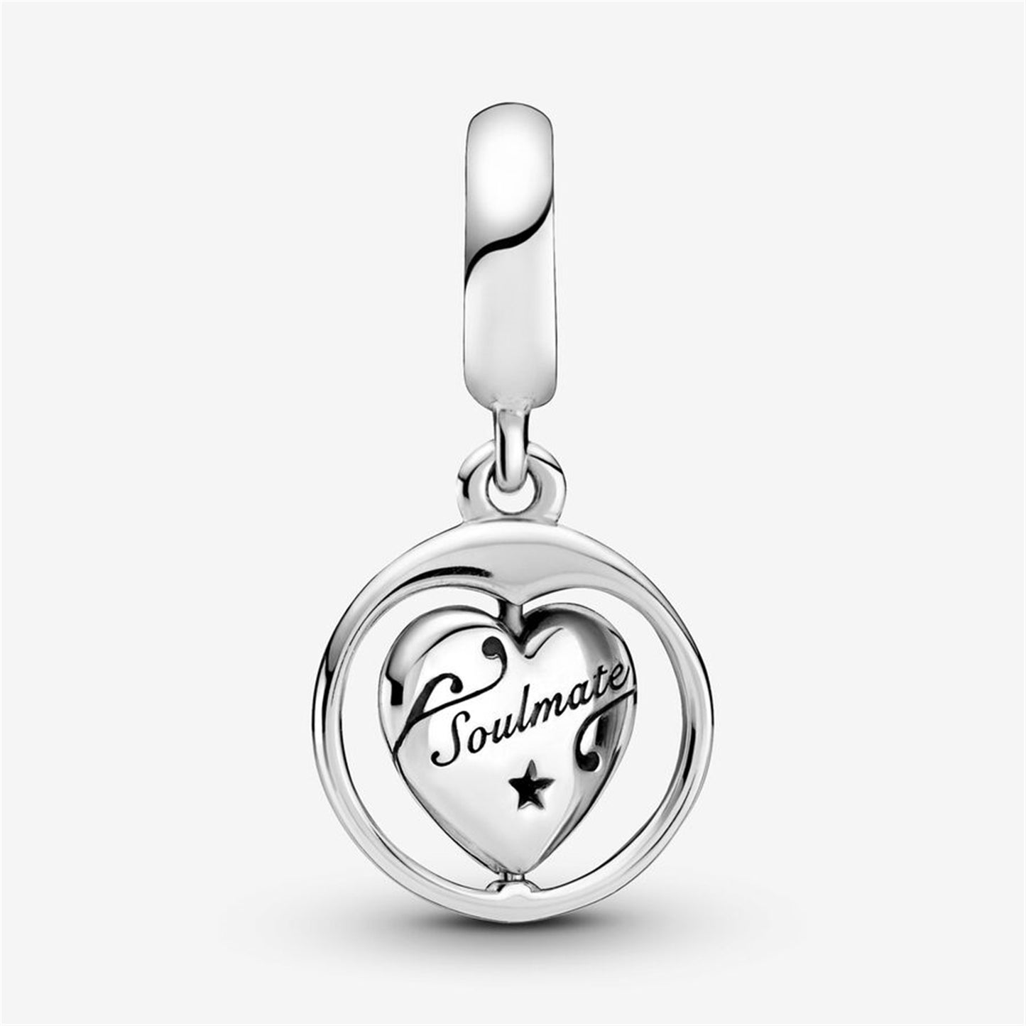 S925 Sterling Silver Spinning Forever & Always Soulmate Dangle Charm