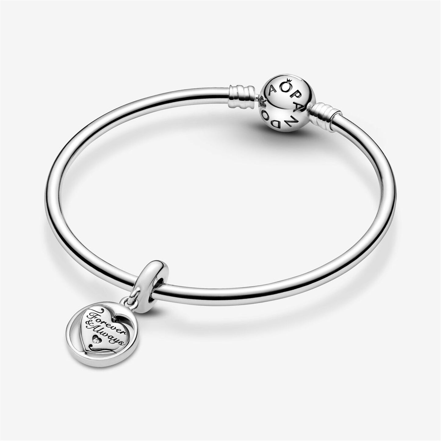 S925 Sterling Silver Spinning Forever & Always Soulmate Dangle Charm