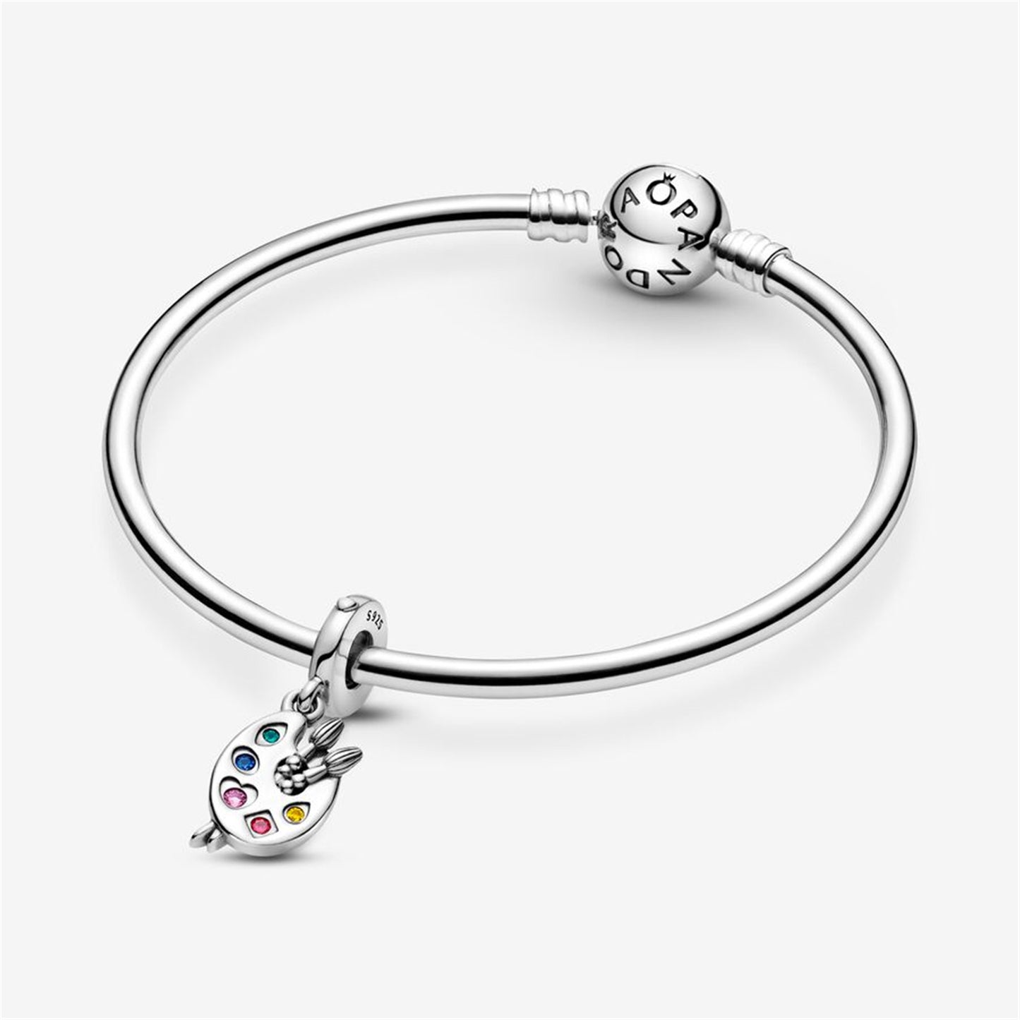 S925 Sterling Silver Artist's Palette Dangle Charm