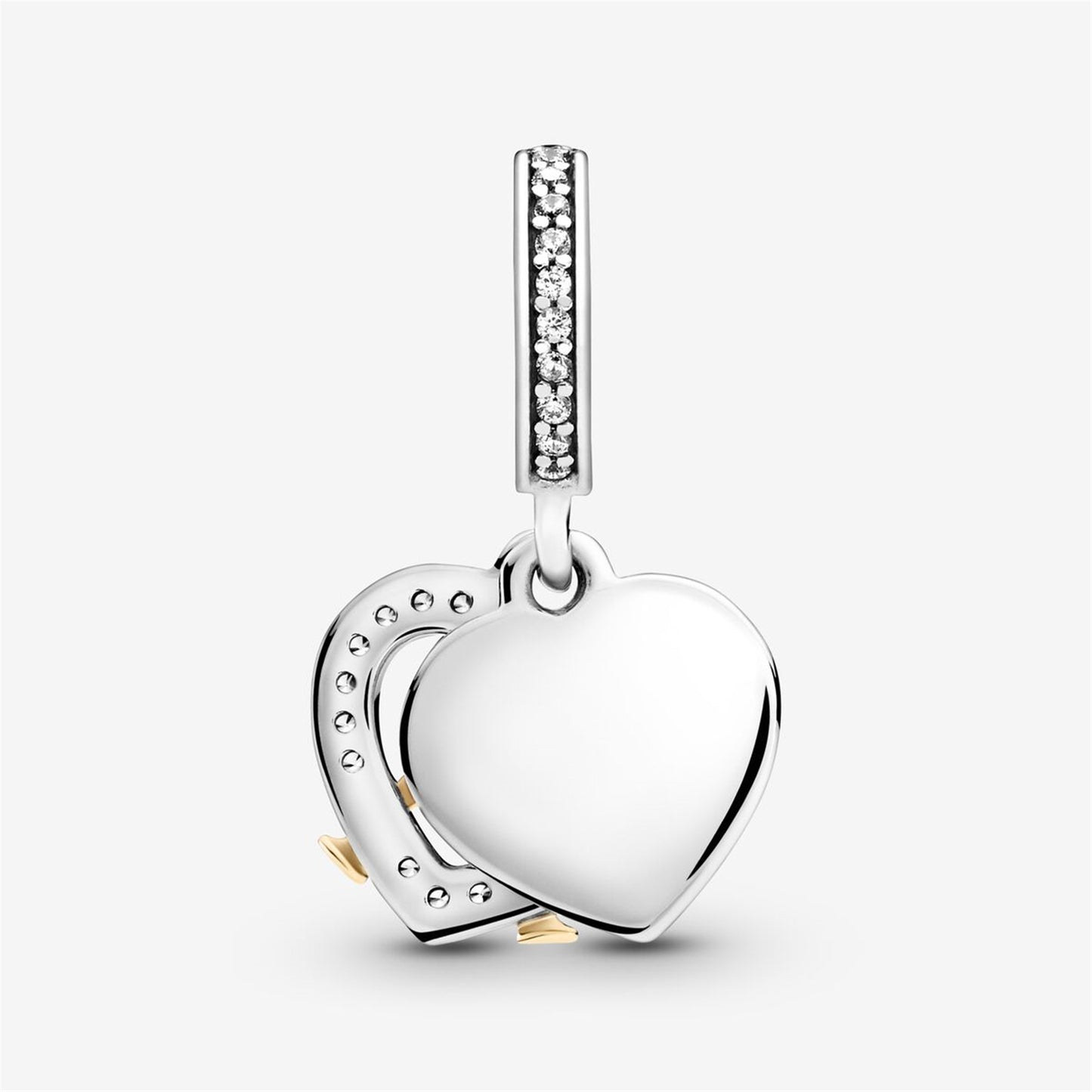 S925 Sterling Silver 14k Gold Two-tone Happy Anniversary Dangle Charm