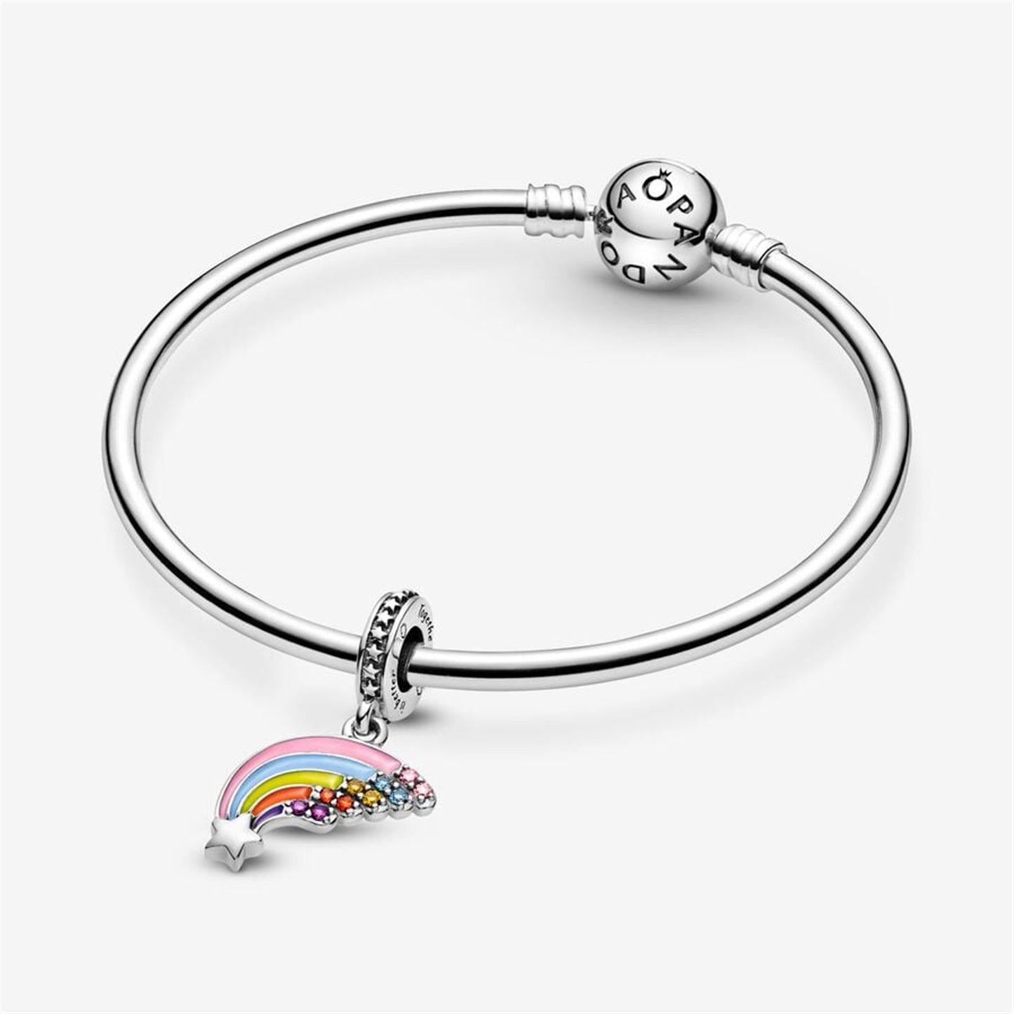 S925 Sterling Silver Colourful Rainbow Dangle Charm