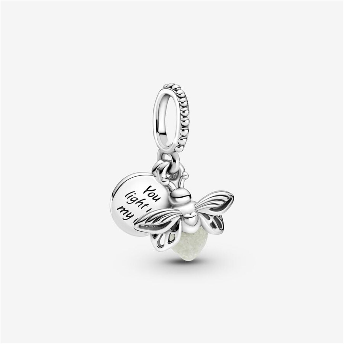 S925 sterling silver Glow-in-the-dark Firefly Dangle Charm