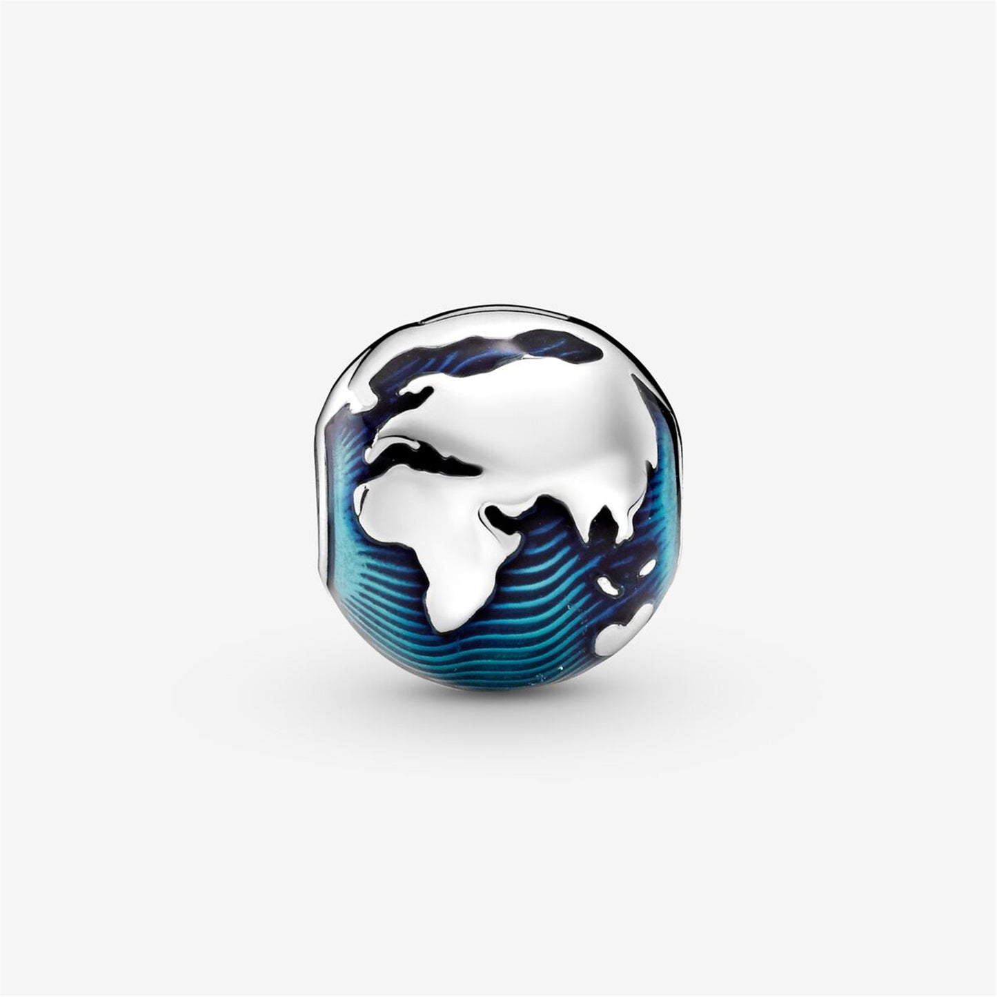 S925 Sterling Silver Blue Globe Clip Charm