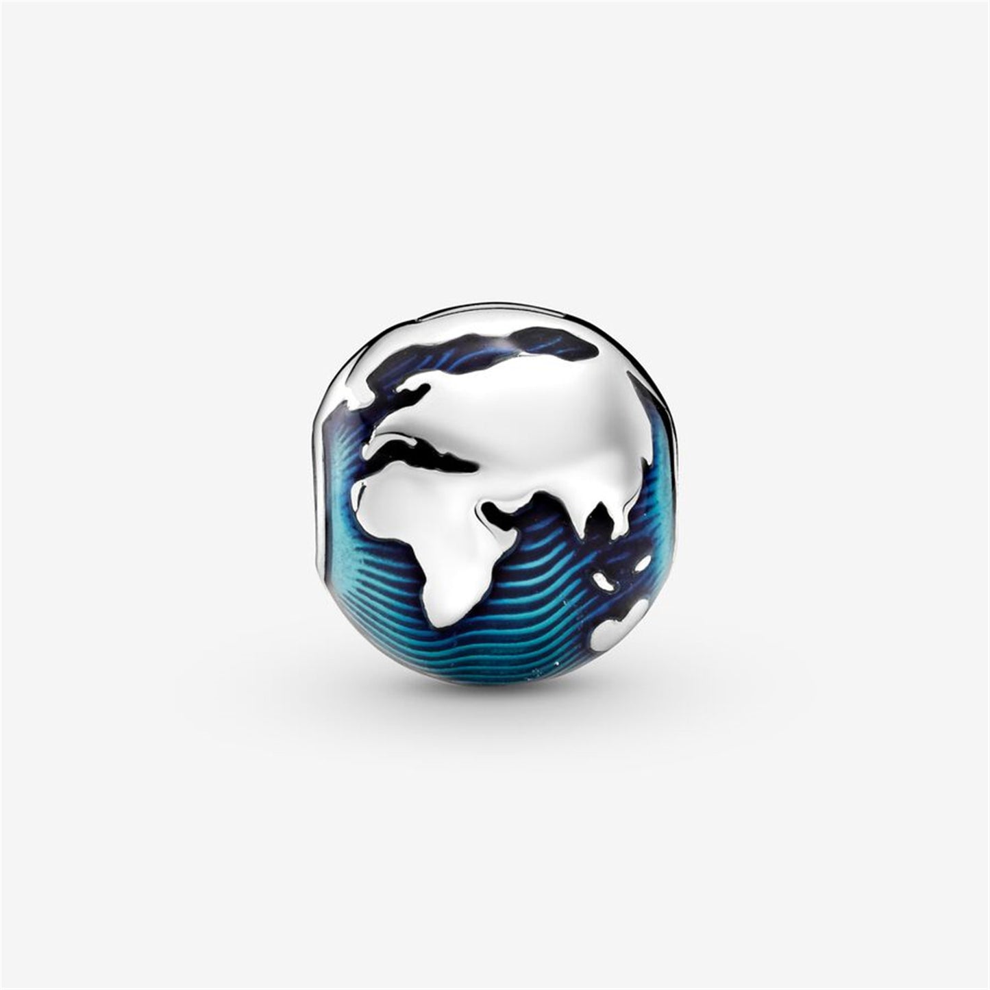 S925 Sterling Silver Blue Globe Clip Charm