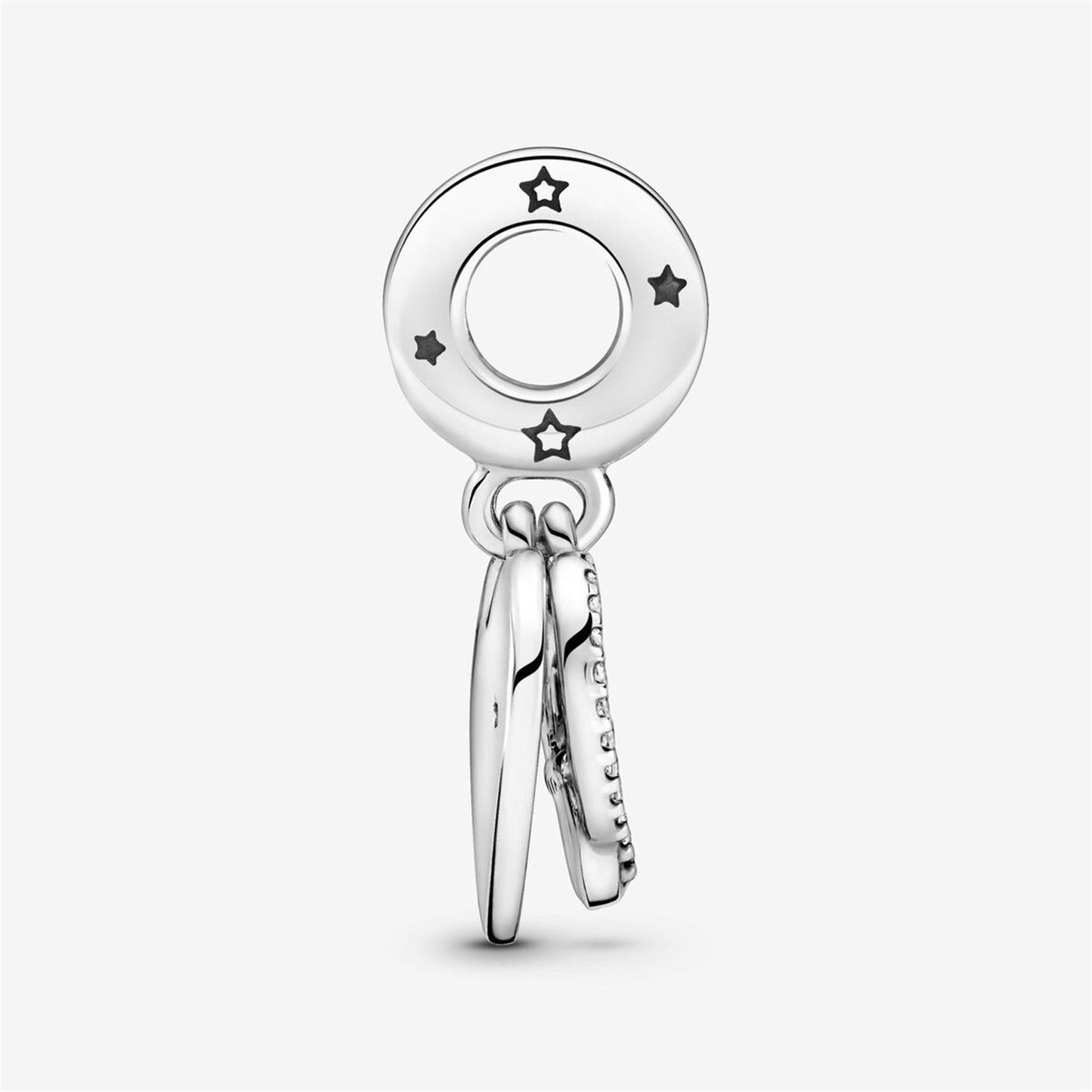 S925 Sterling Silver Cats & Hearts Dangle Charm