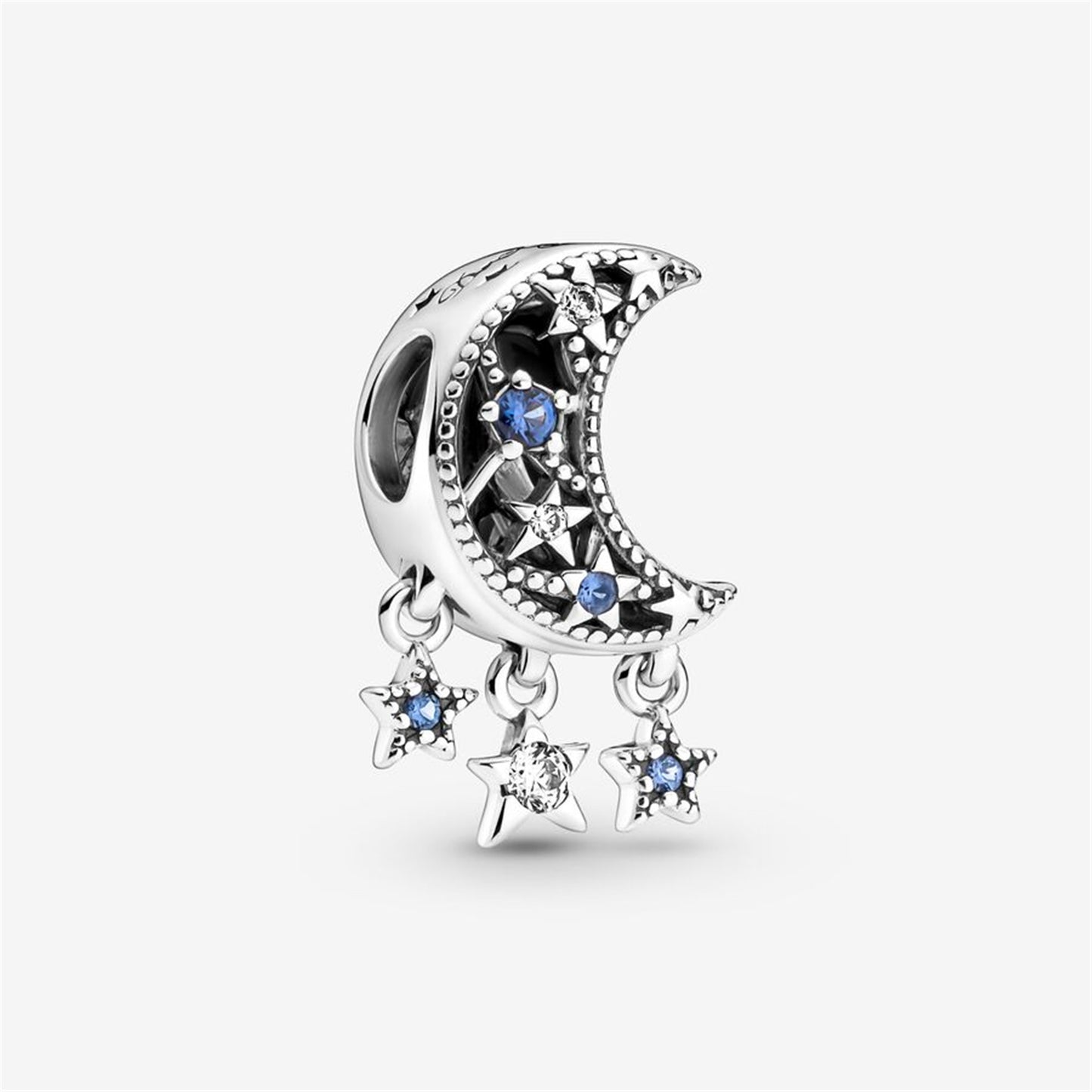 S925 Sterling Silver Star & Crescent Moon Charm