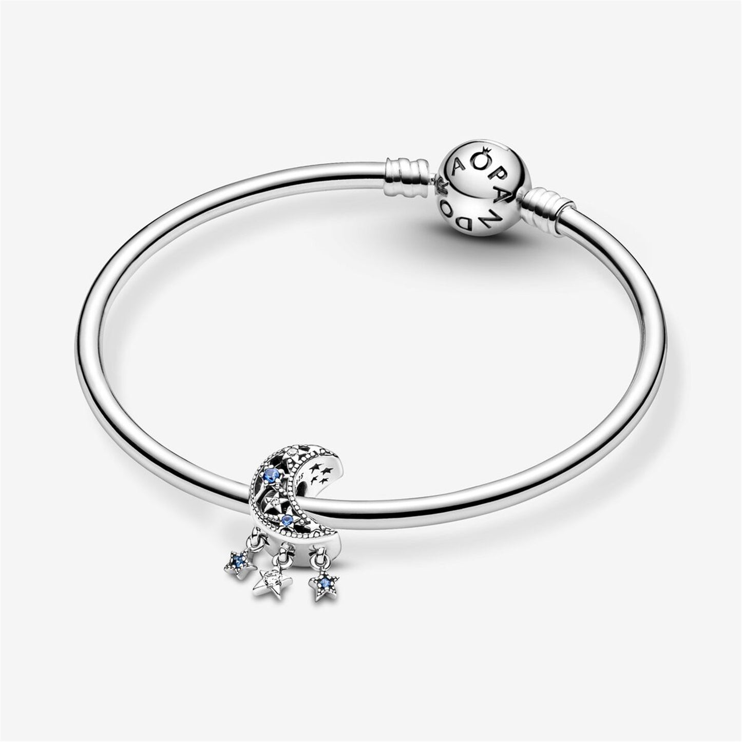 S925 Sterling Silver Star & Crescent Moon Charm