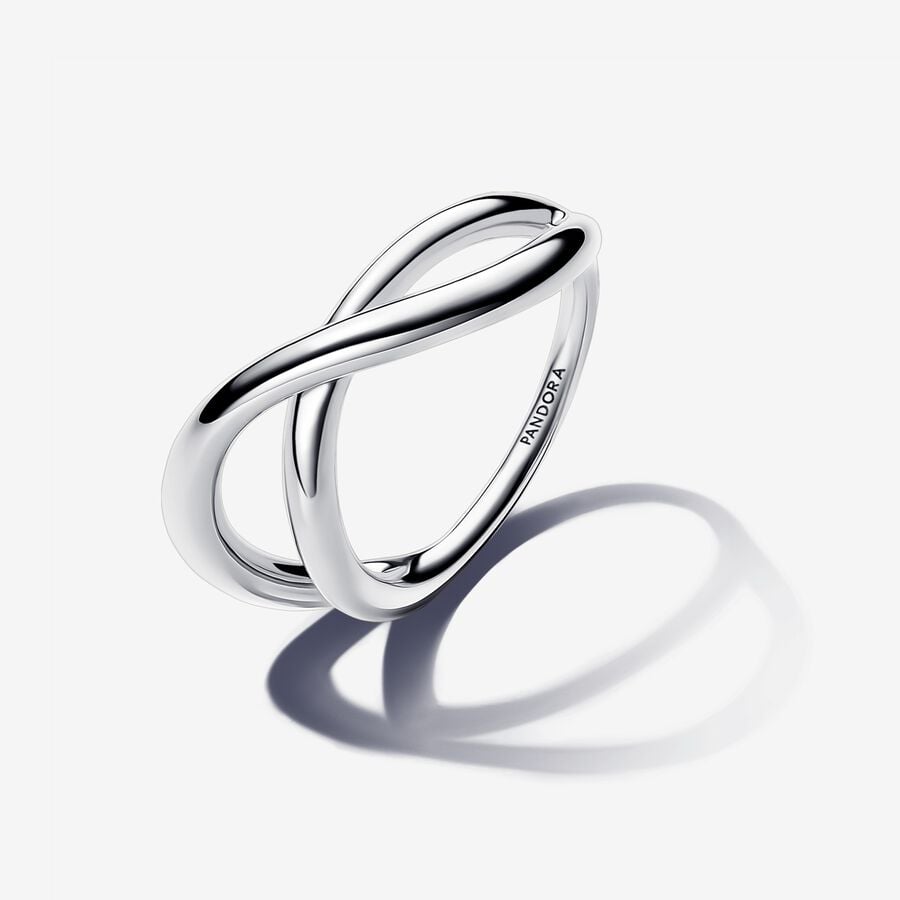 S925 Sterling Silver Organically Shaped Infinity Ring