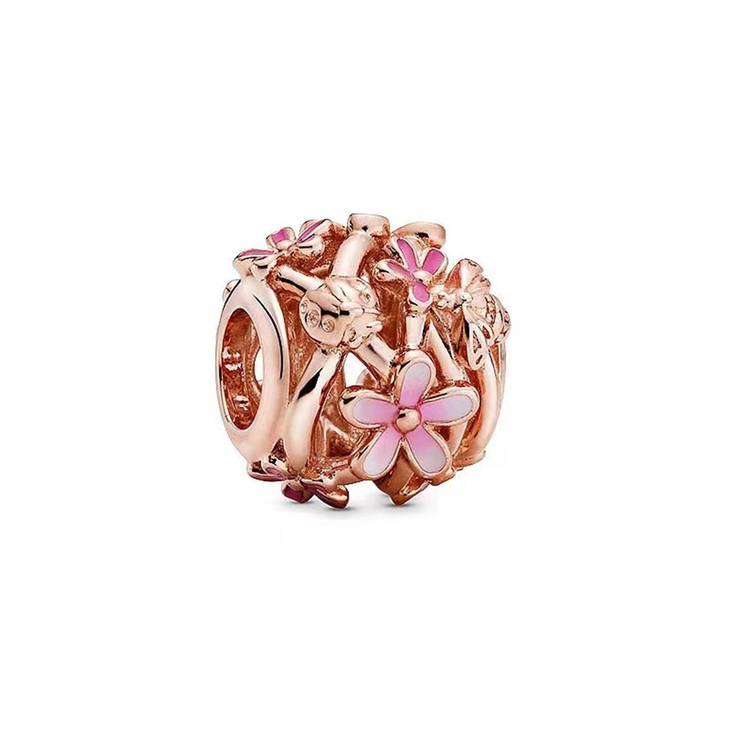Rose Gold Series Summer Flowers Charms