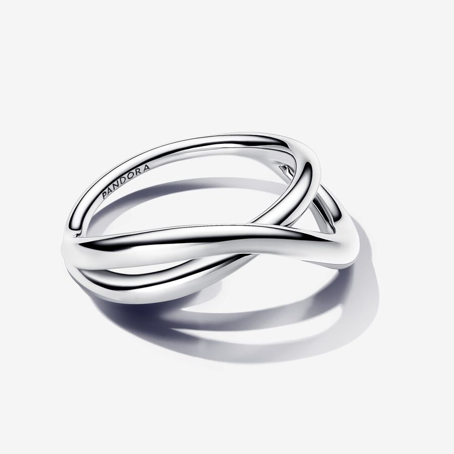 S925 Sterling Silver Organically Shaped Infinity Ring