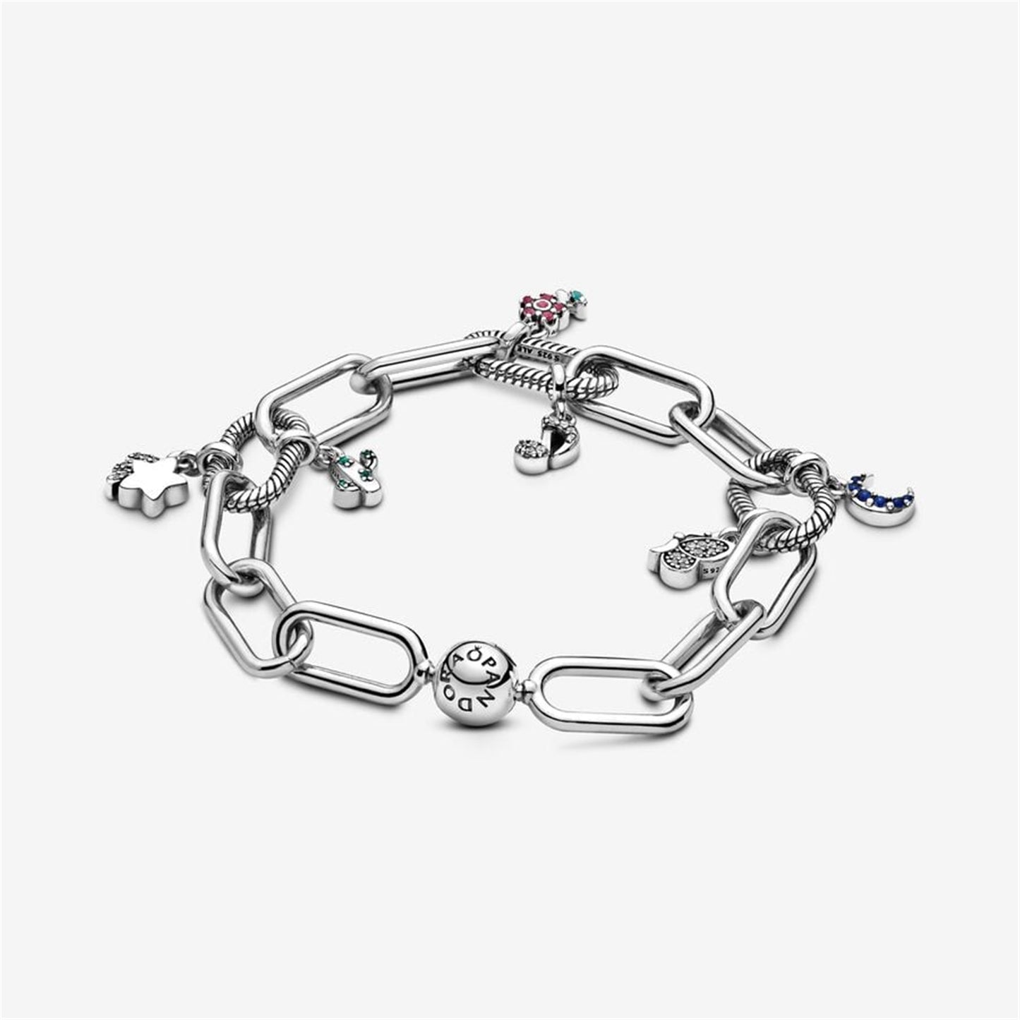S925 sterling silver ME Metal Bead & Snake Chain Bracelet