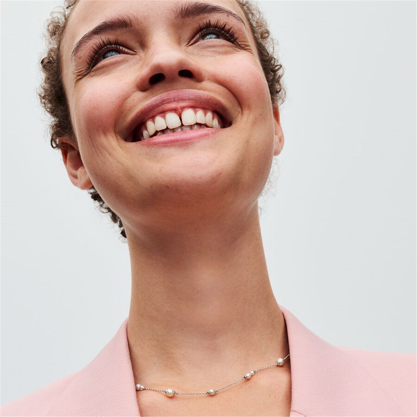 S925 Sterling Silver Treated Freshwater Cultured Pearl Station Chain Necklace