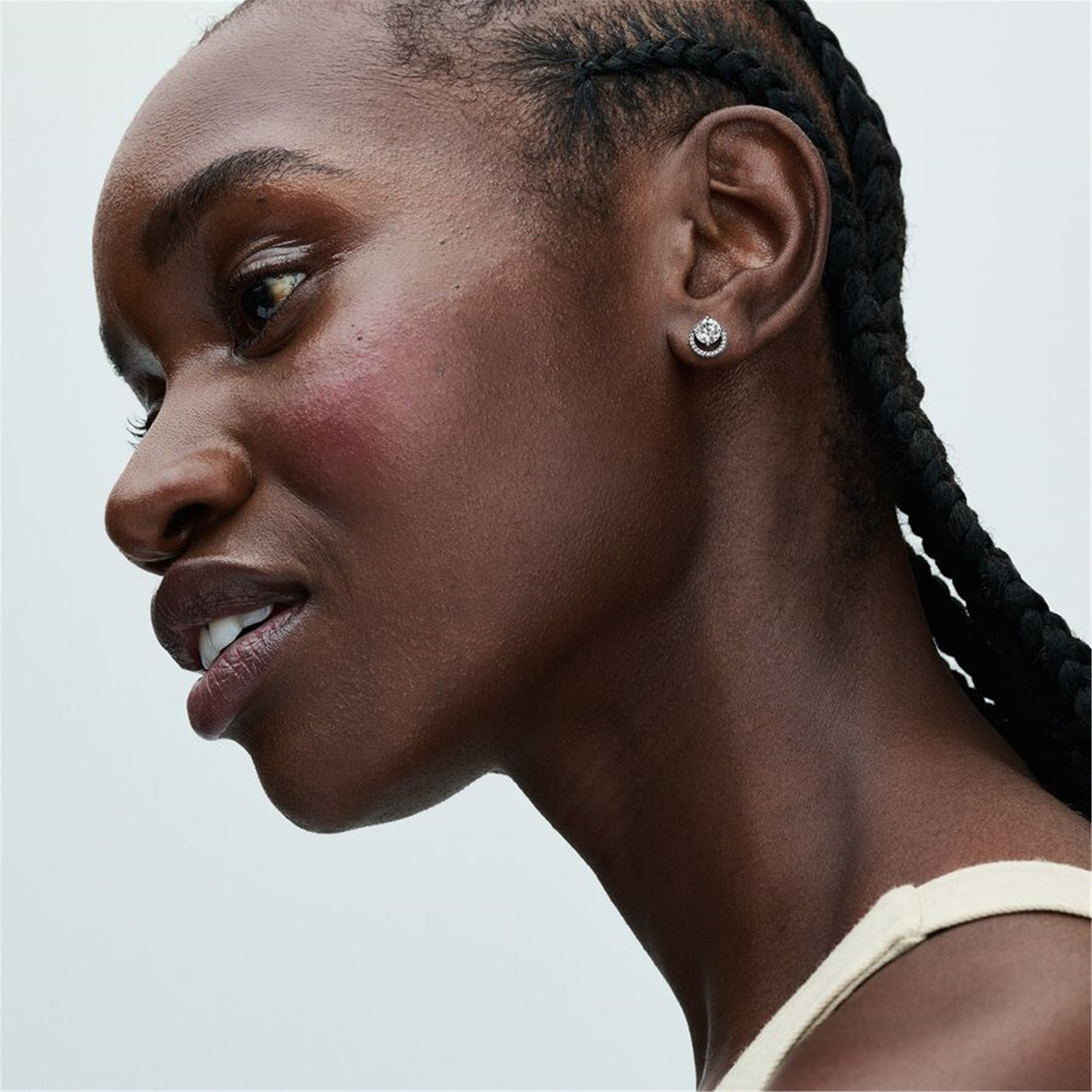 S925 Sterling Silver Sparkling Round Halo Stud Earrings