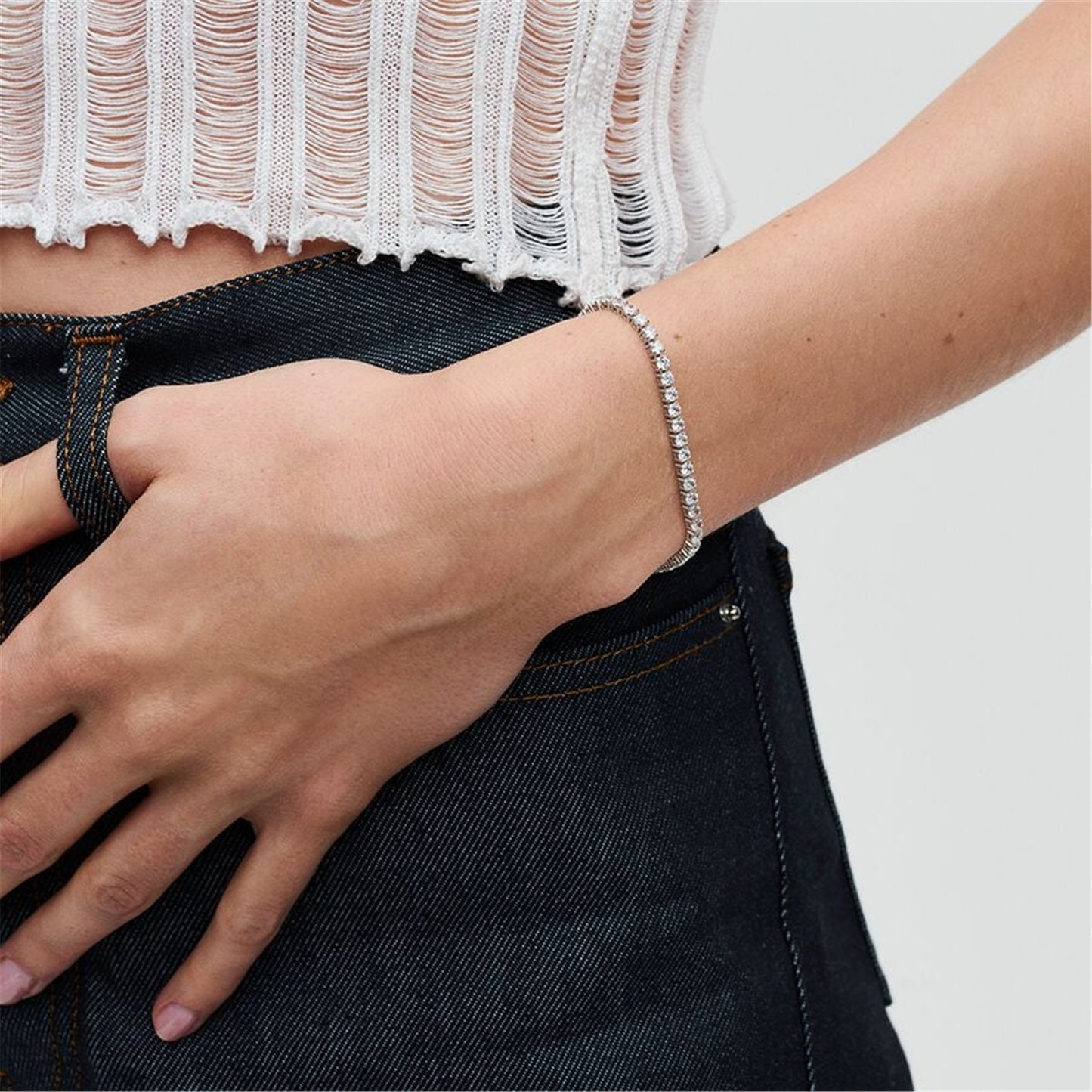 S925 sterling silver Sparkling Tennis Bracelet