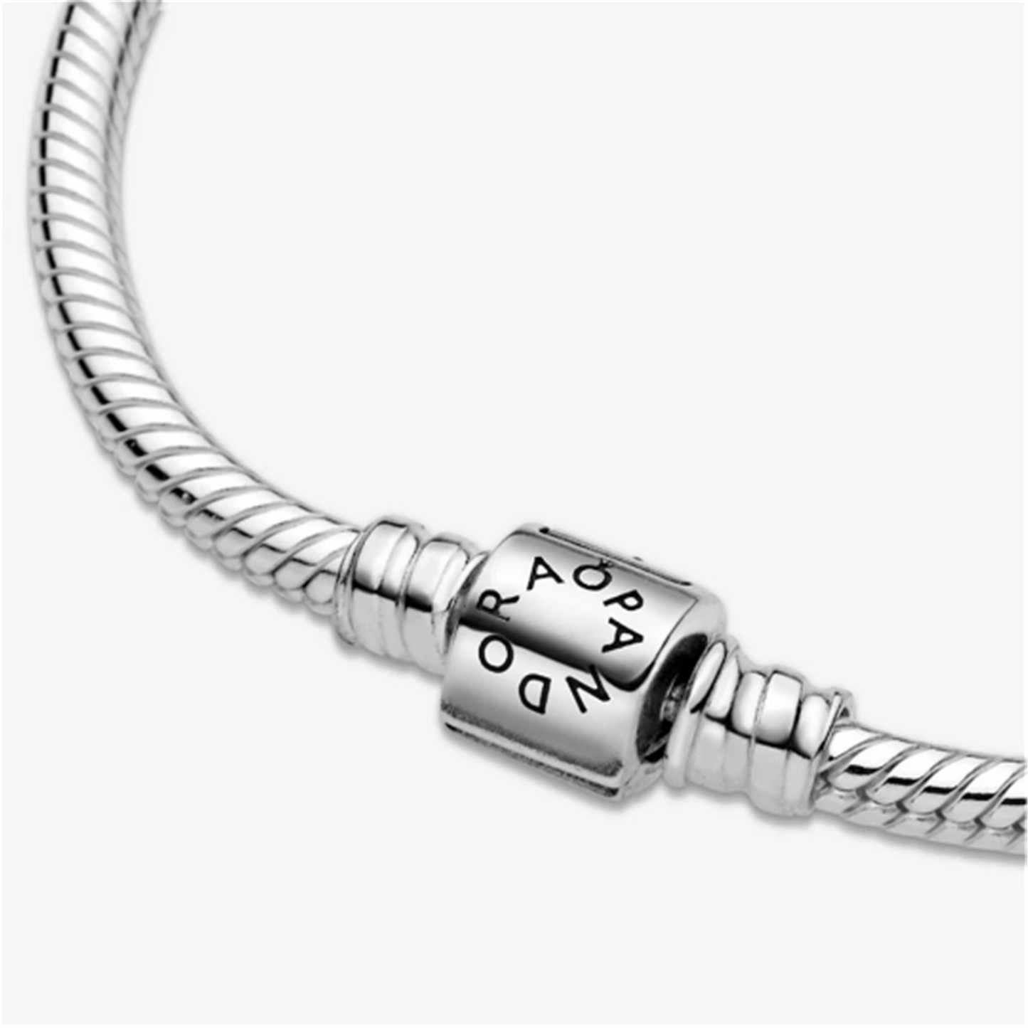 S925 sterling silver Moments Barrel Clasp Snake Chain Bracelet