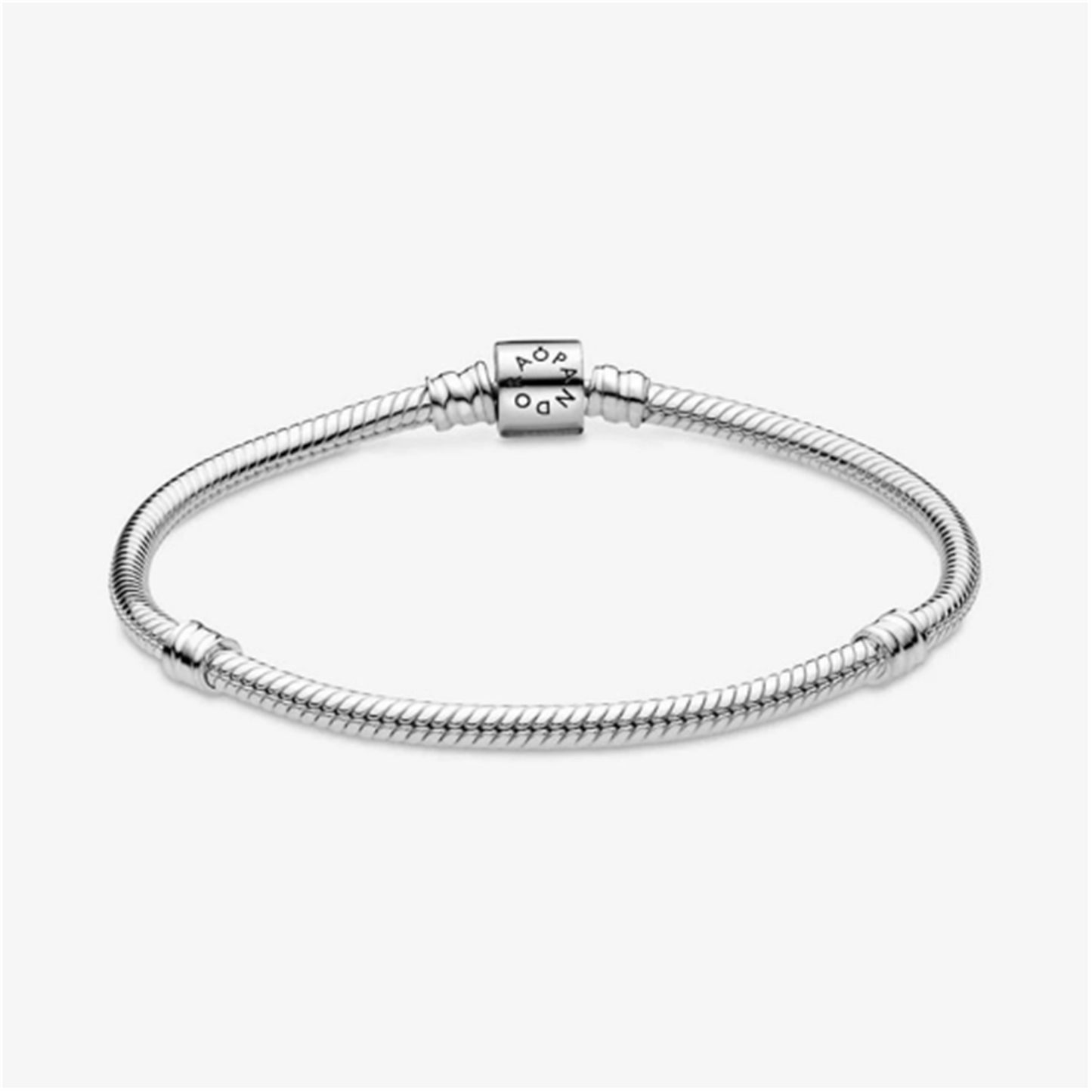 S925 sterling silver Moments Barrel Clasp Snake Chain Bracelet