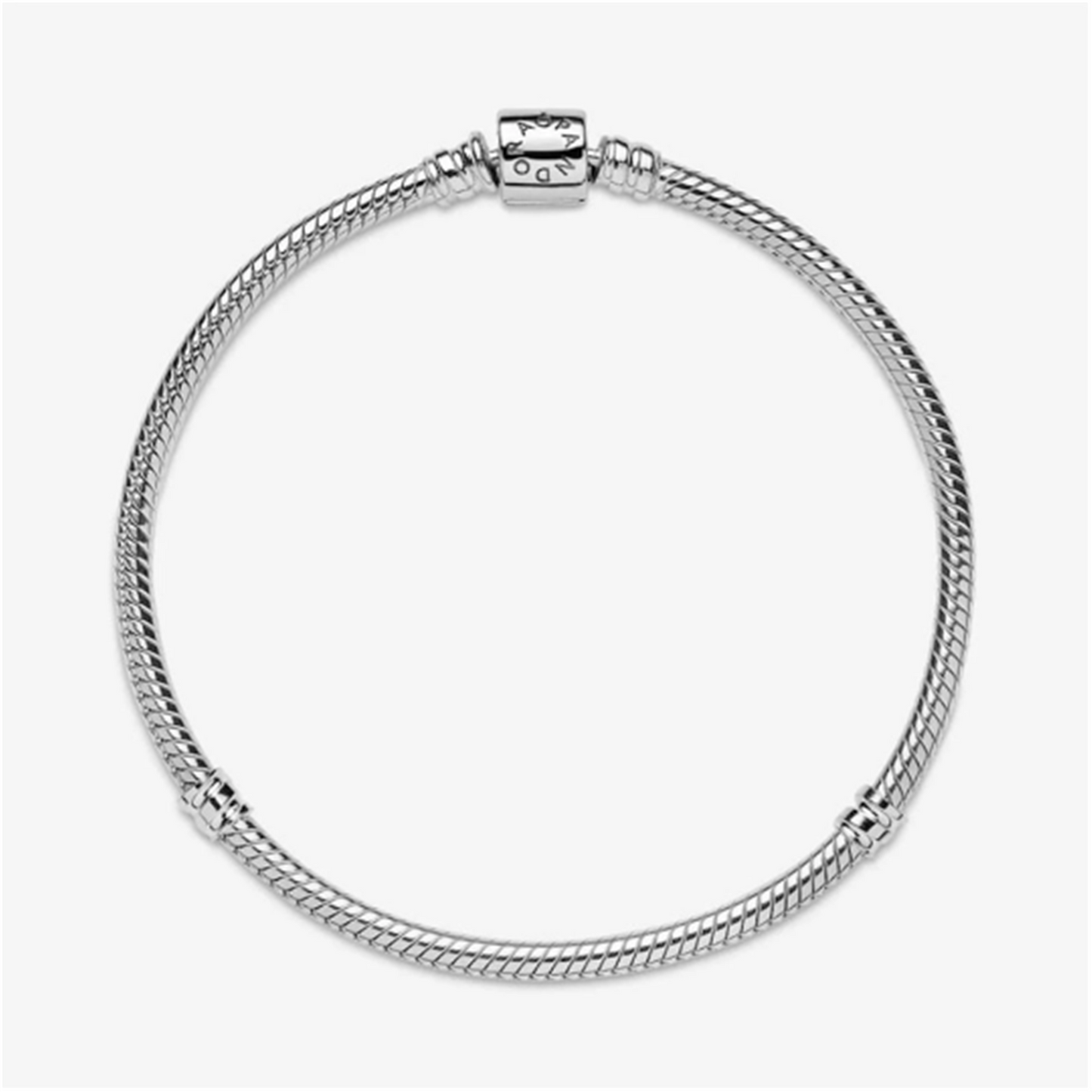 S925 sterling silver Moments Barrel Clasp Snake Chain Bracelet