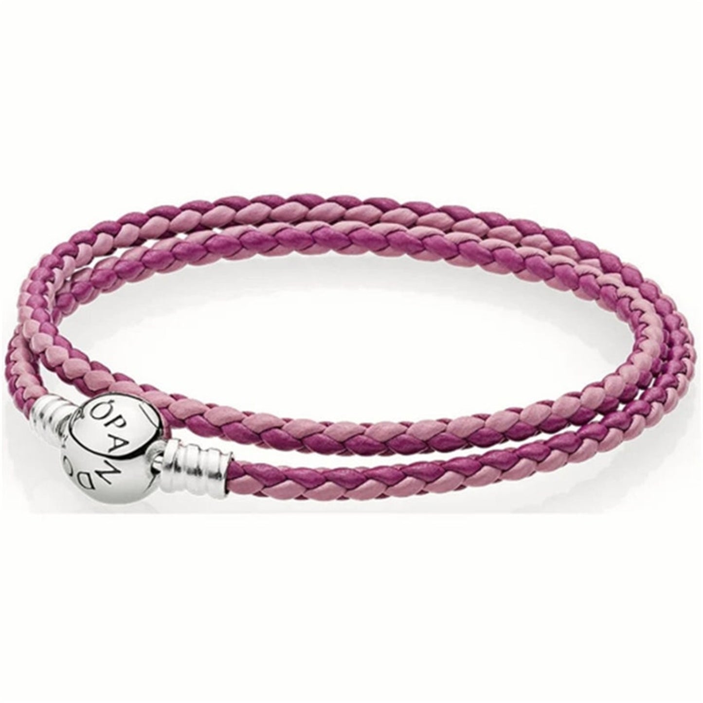 S925 sterling silver Moments Double Black Leather Bracelet
