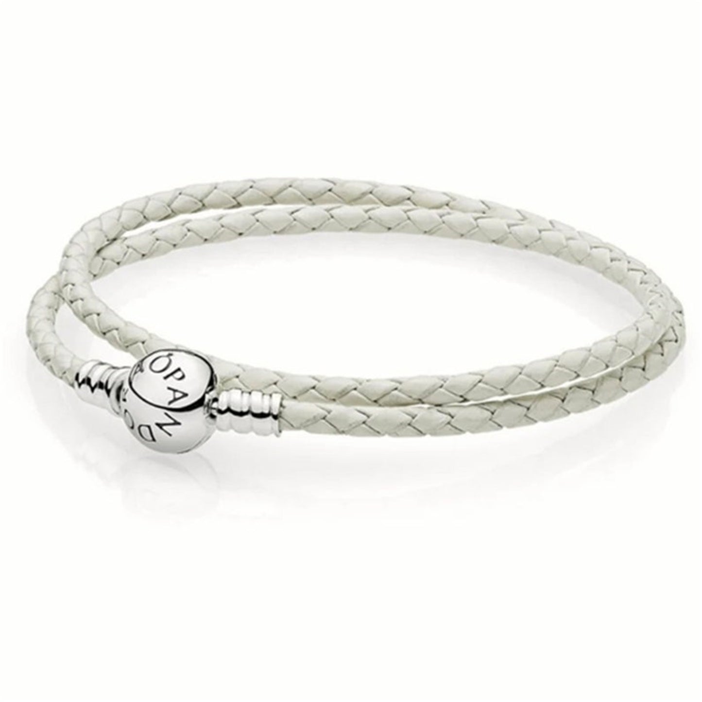 S925 sterling silver Moments Double Black Leather Bracelet