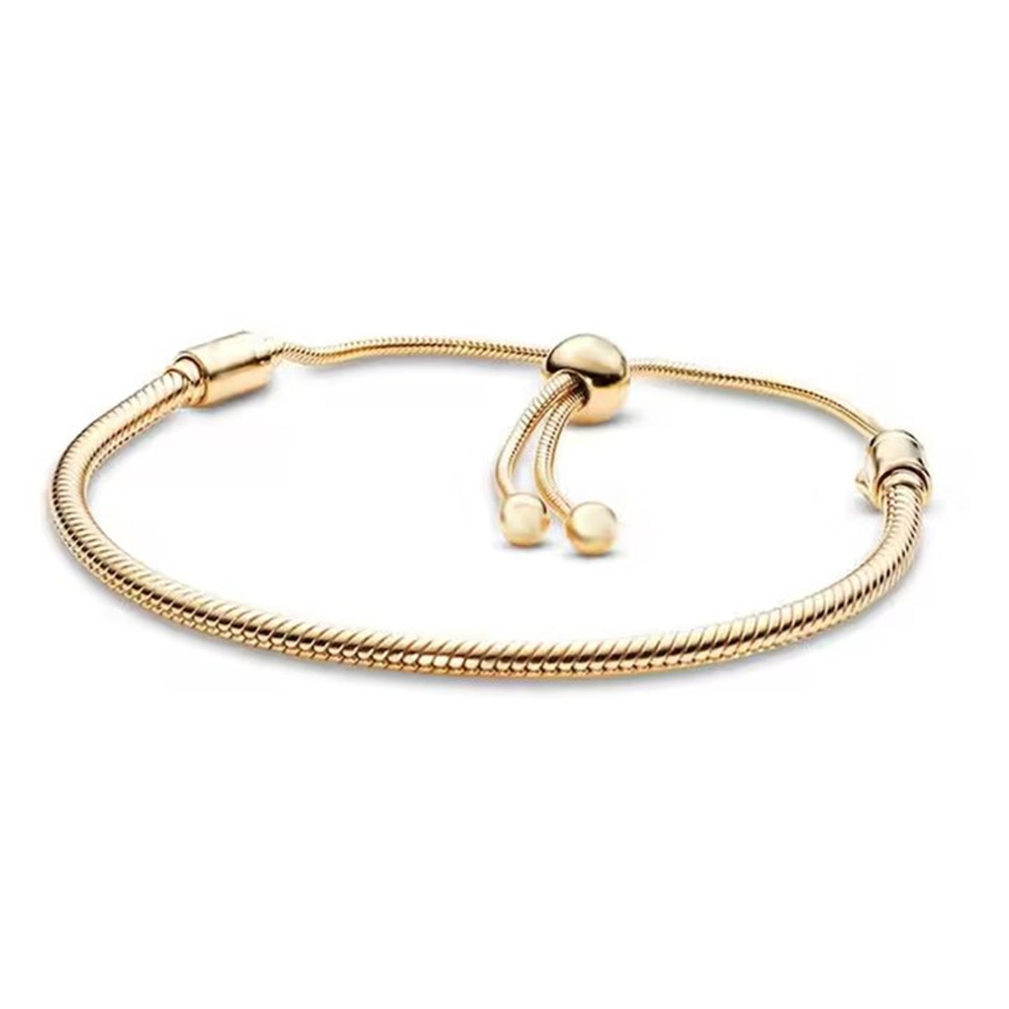 S925 sterling silver Moments Snake Chain Slider Bracelet
