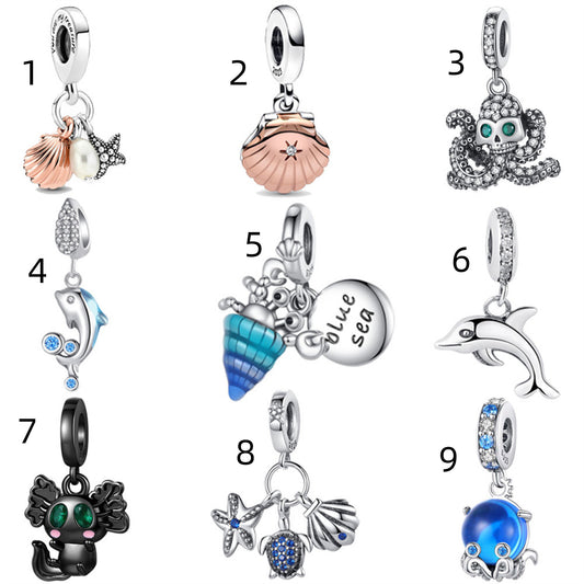 925 Sterling silver Sea starfish Pendant Series Charm