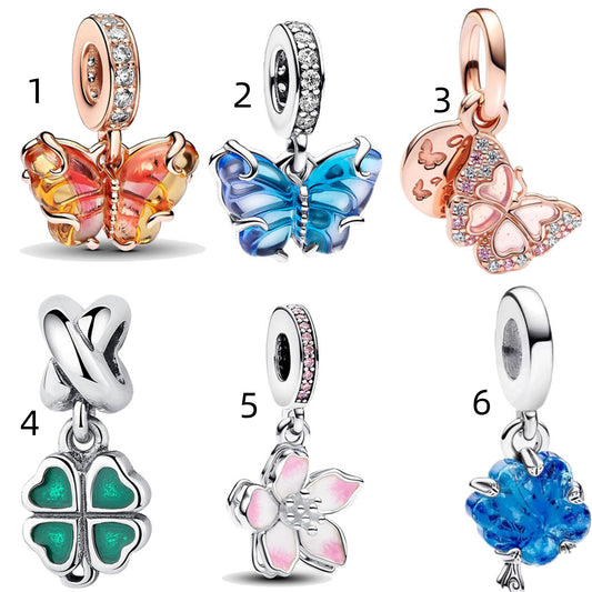 S925 Sterling Silver Exquisite Butterfly Pendant Series Charm