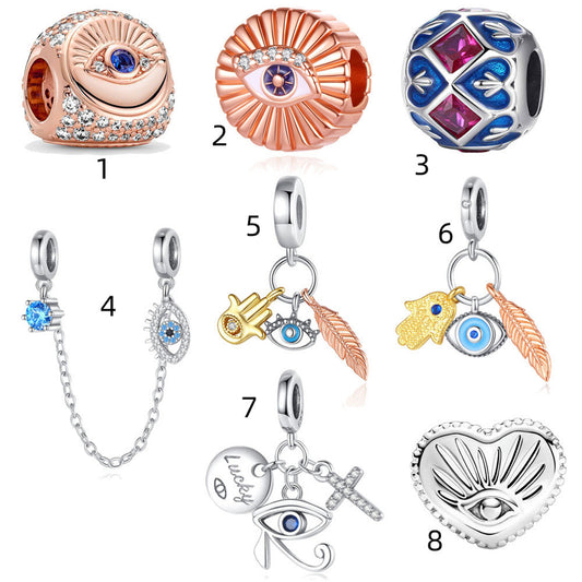 S925 Sterling Silver Exquisite Devil's Eye Pendant Series Charm