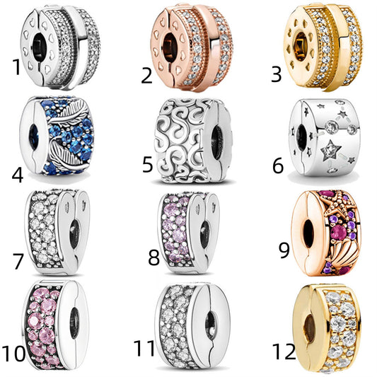 S925 Sterling Silver Popular Positioning Button Beaded Series Charm