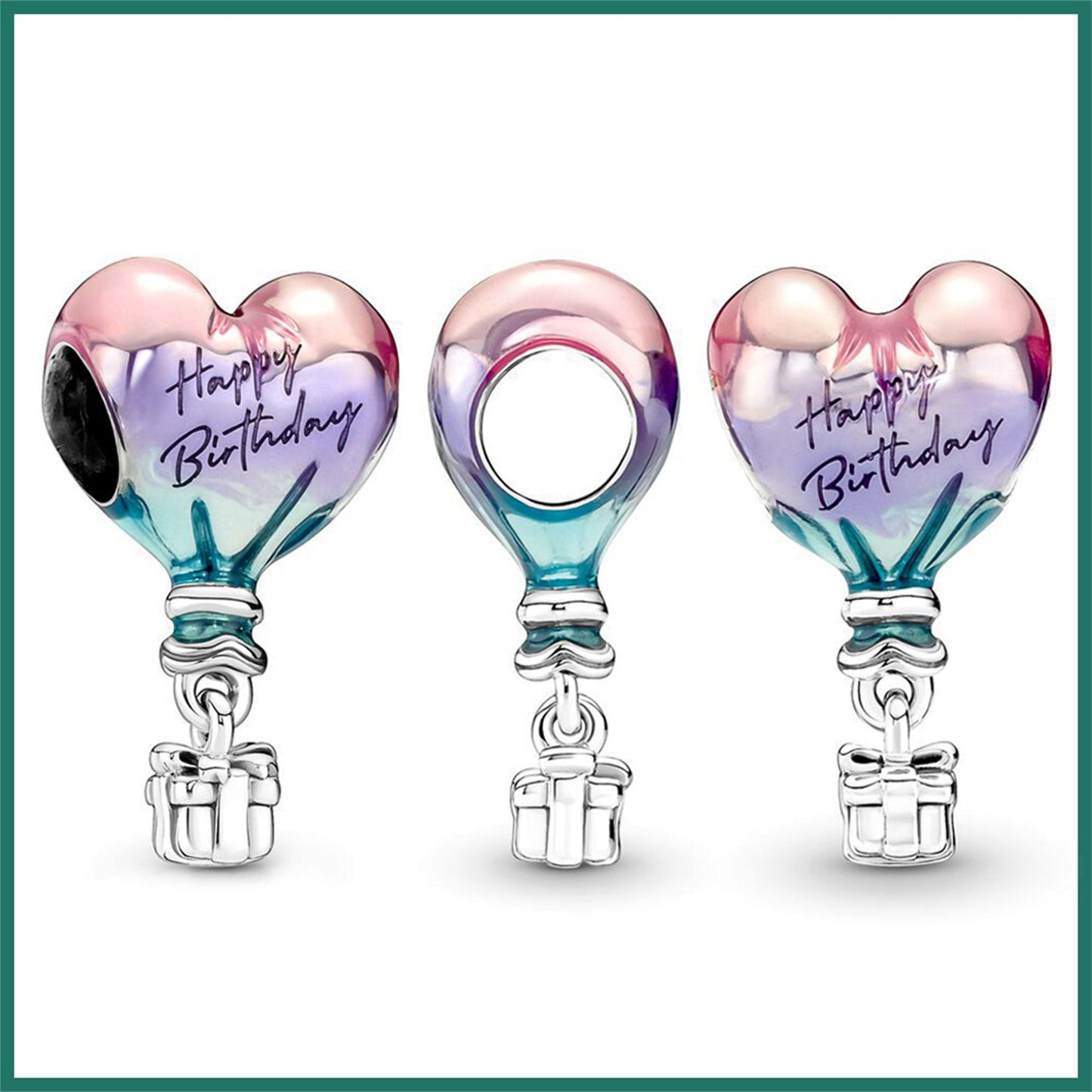 925 Sterling silver Gradual Drop Glue Birthday Gift Hot air Balloon Beading Series Charm