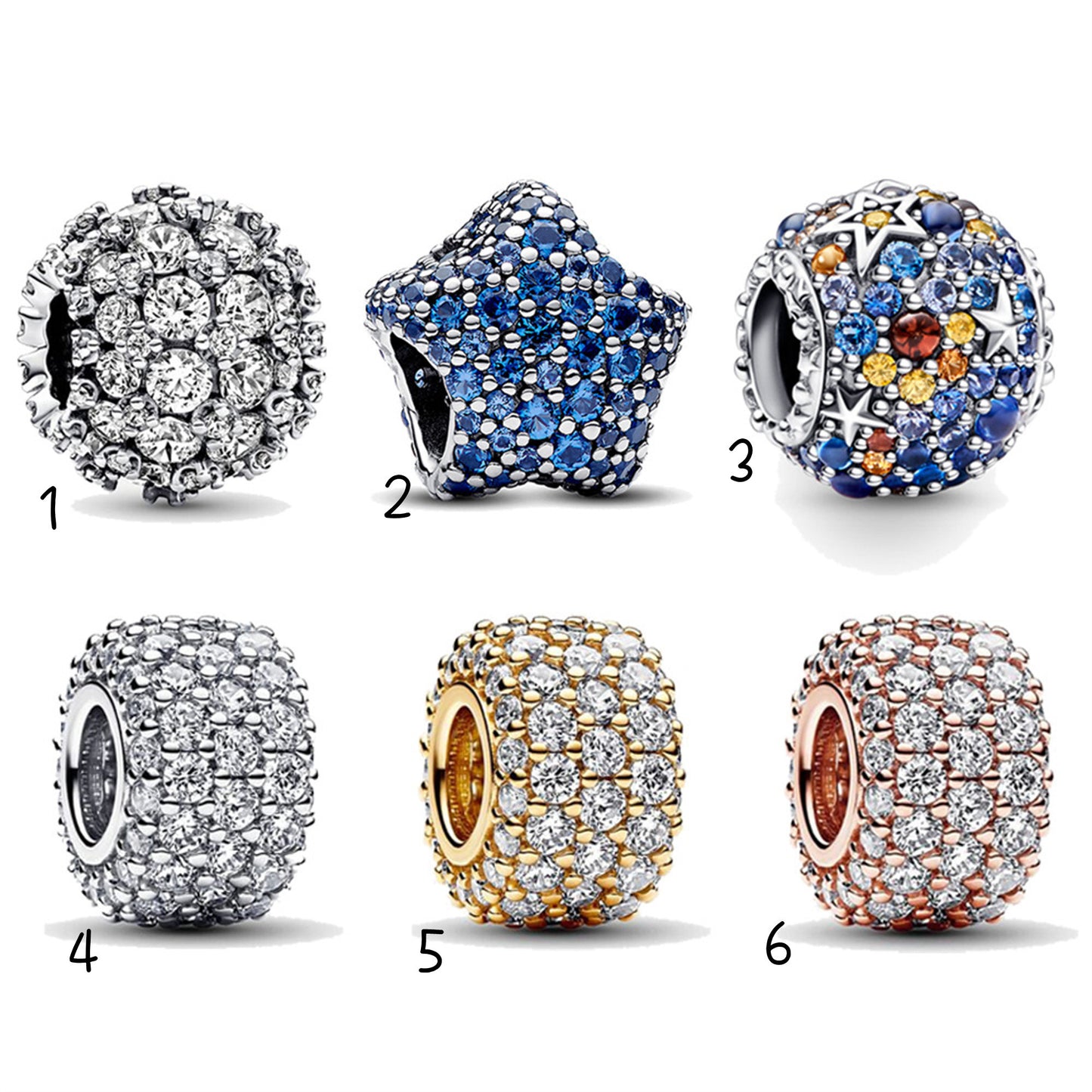 925 Sterling silver Sparkling Zircon BeadingSeries Charm