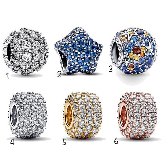 925 Sterling silver Sparkling Zircon BeadingSeries Charm