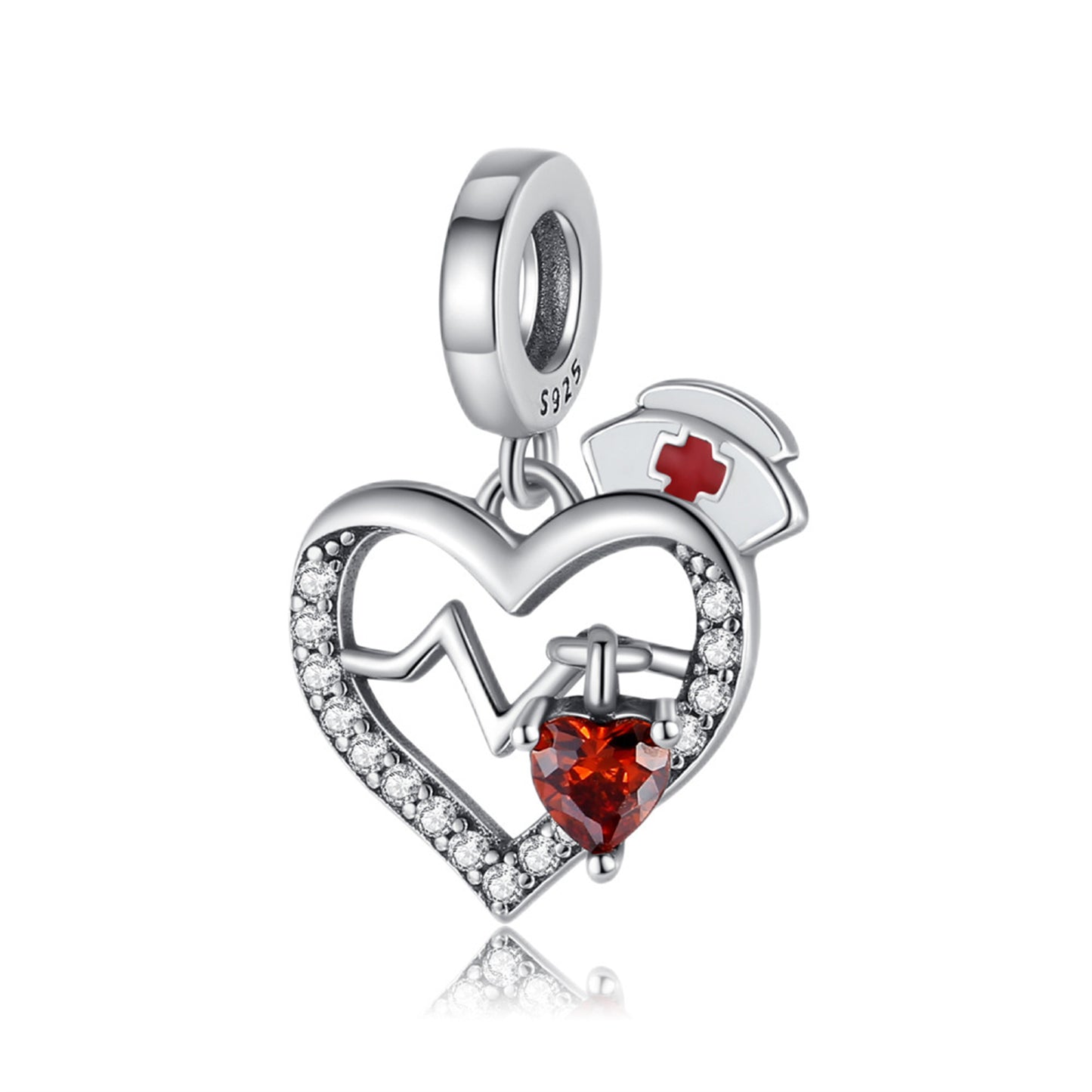 S925 Sterling Silver Wing Heart Pendant Series Charm