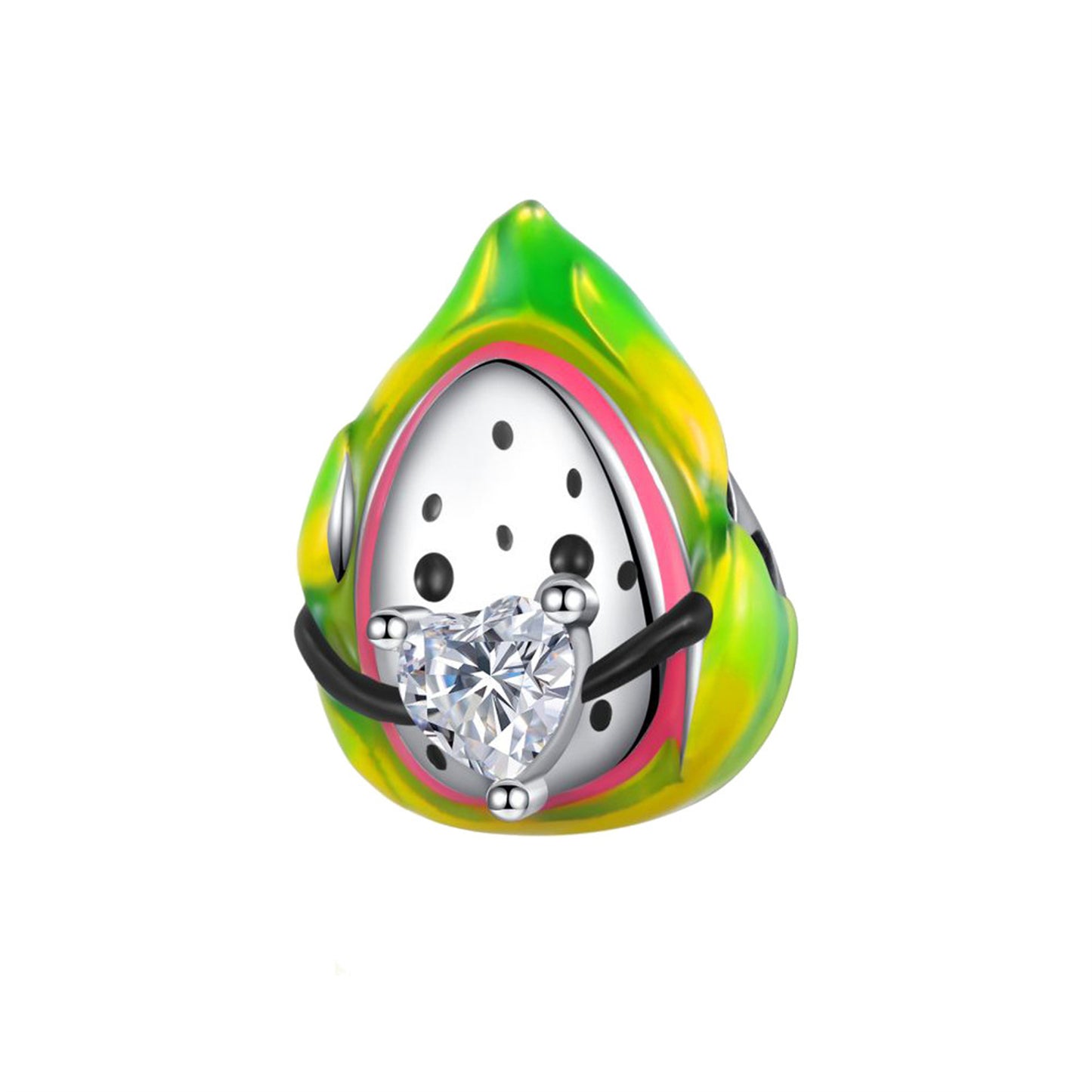 S925 Sterling Silver Fruit Pomegranate Beaded Series Charm