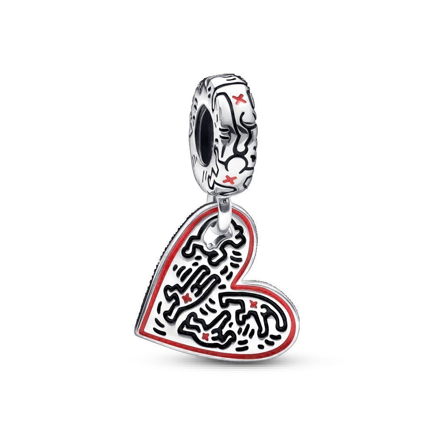 S925 Sterling Silver Color Love Engraved Pendant Series Charm