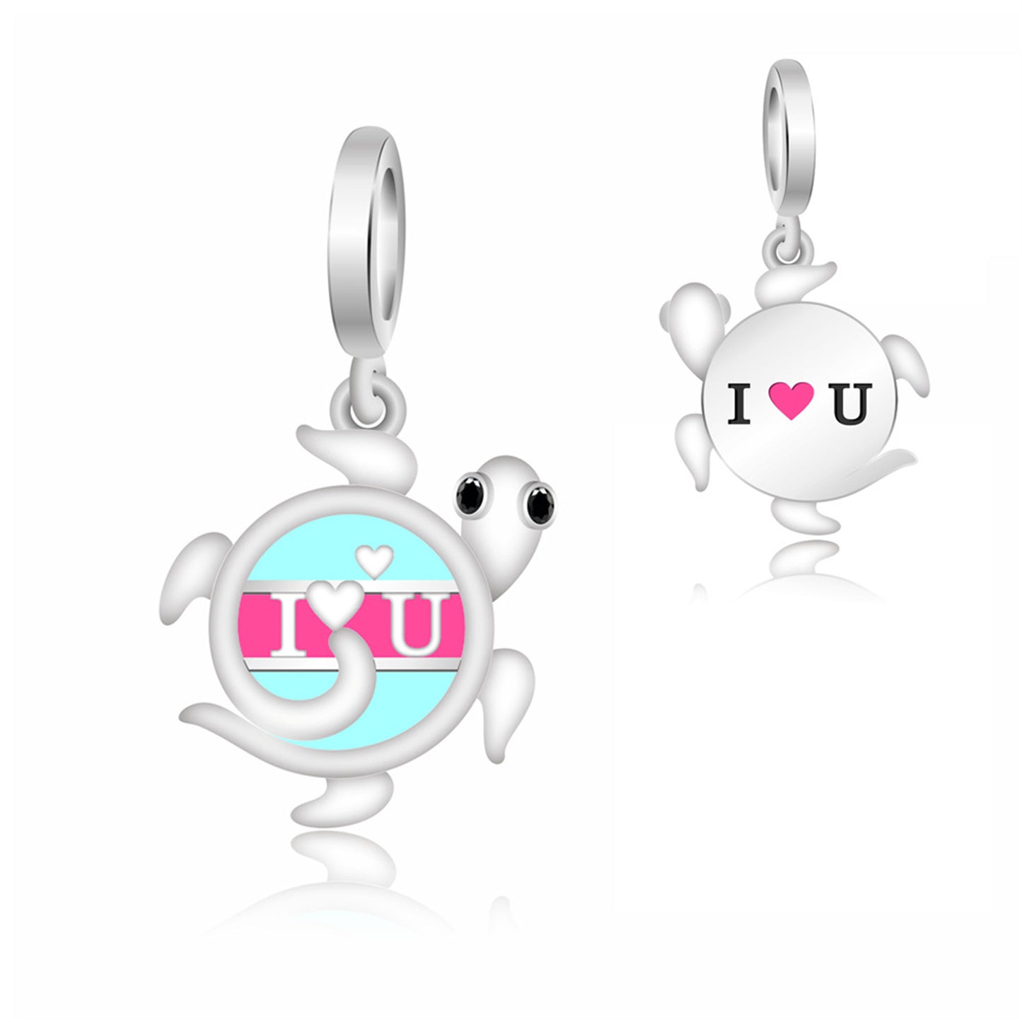 925 Sterling silver 2-in-1 snail Dolphin Pendant Series Charm