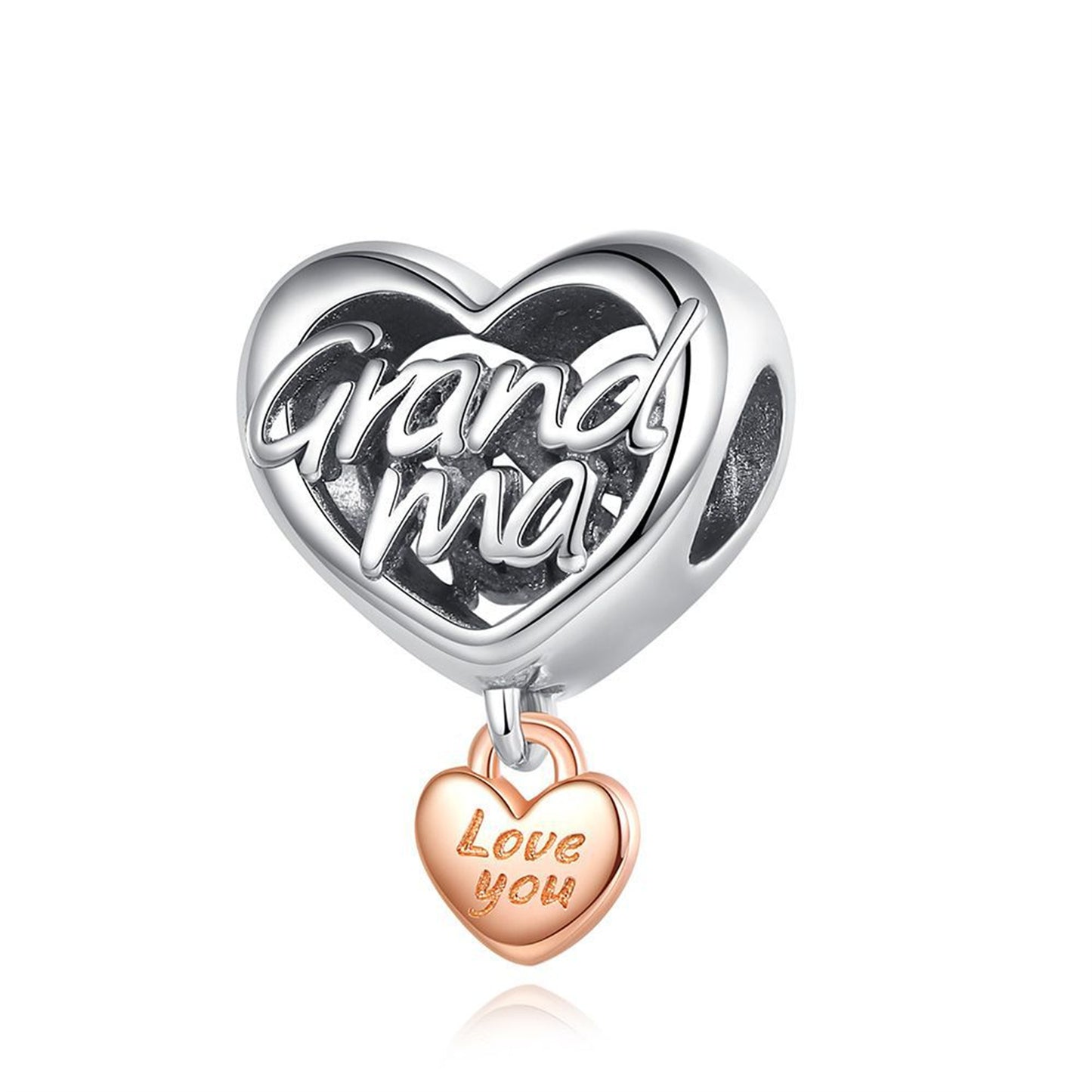 S925 Sterling Silver Beautiful Family Heart Beaded Series Charm