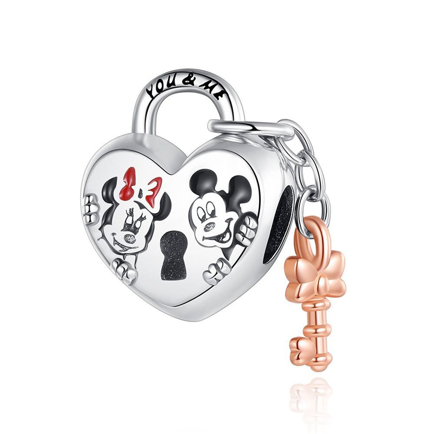 S925 Sterling Silver Love Lock Beaded Series Charm