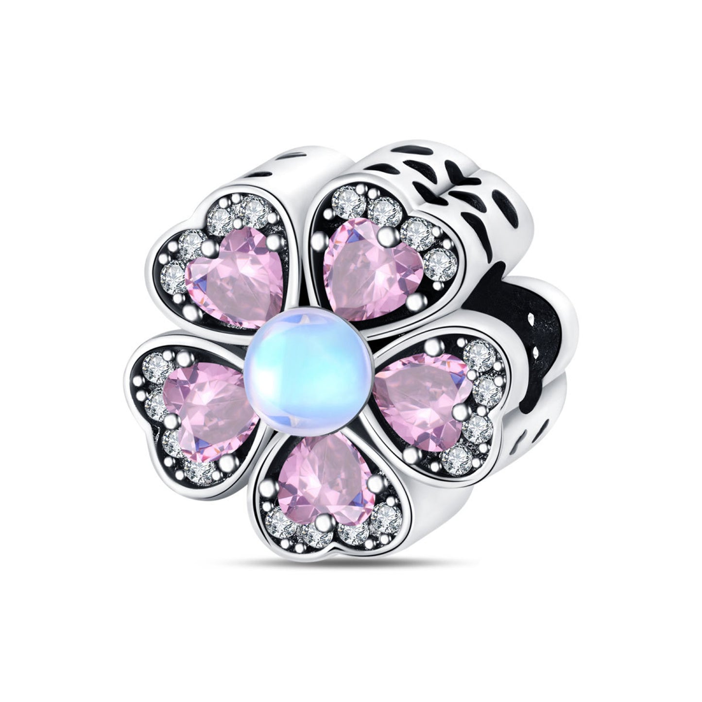 925 Sterling Silver Zircon Butterfly Four-Leaf Clover Pendant Series Charm
