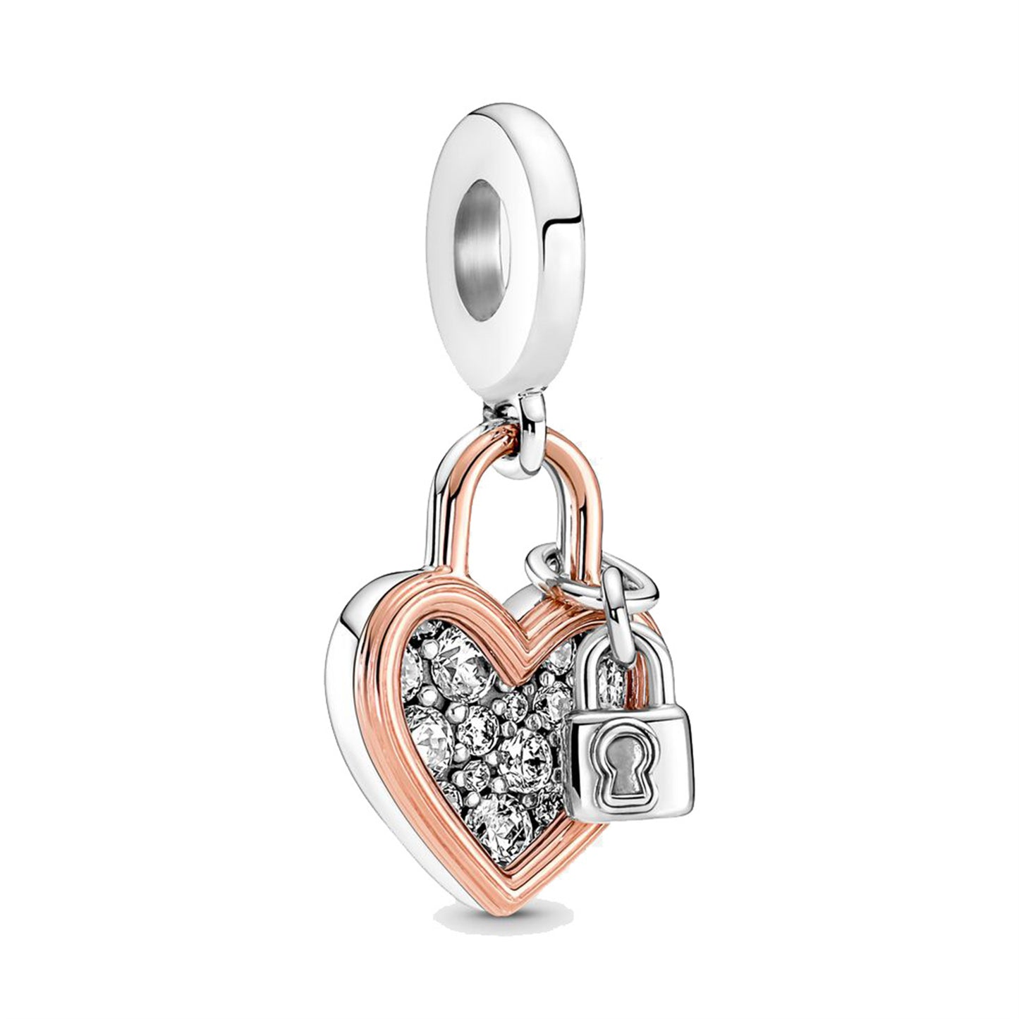 S925 Sterling Silver Love Lock Beaded Series Charm