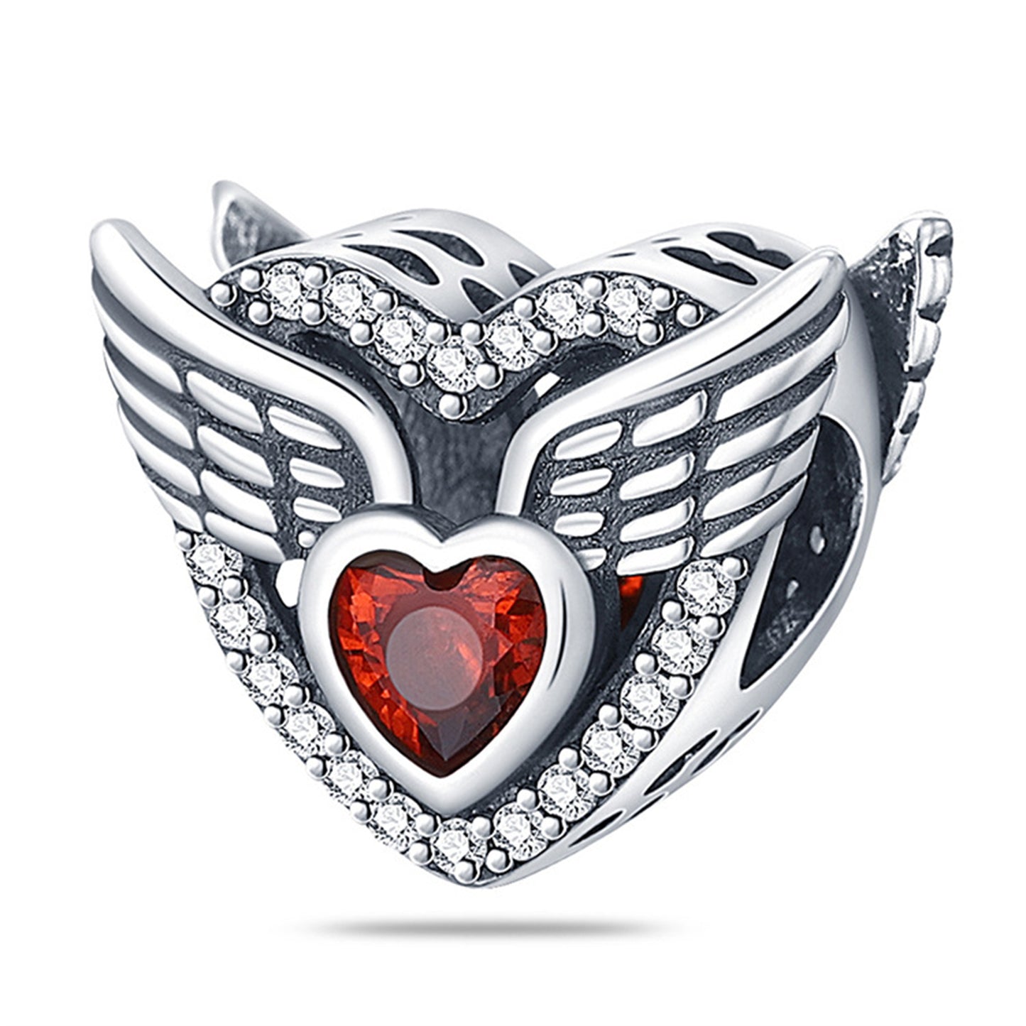 925 Sterling Silver Lucky Pink Heart Pendant Series Charm