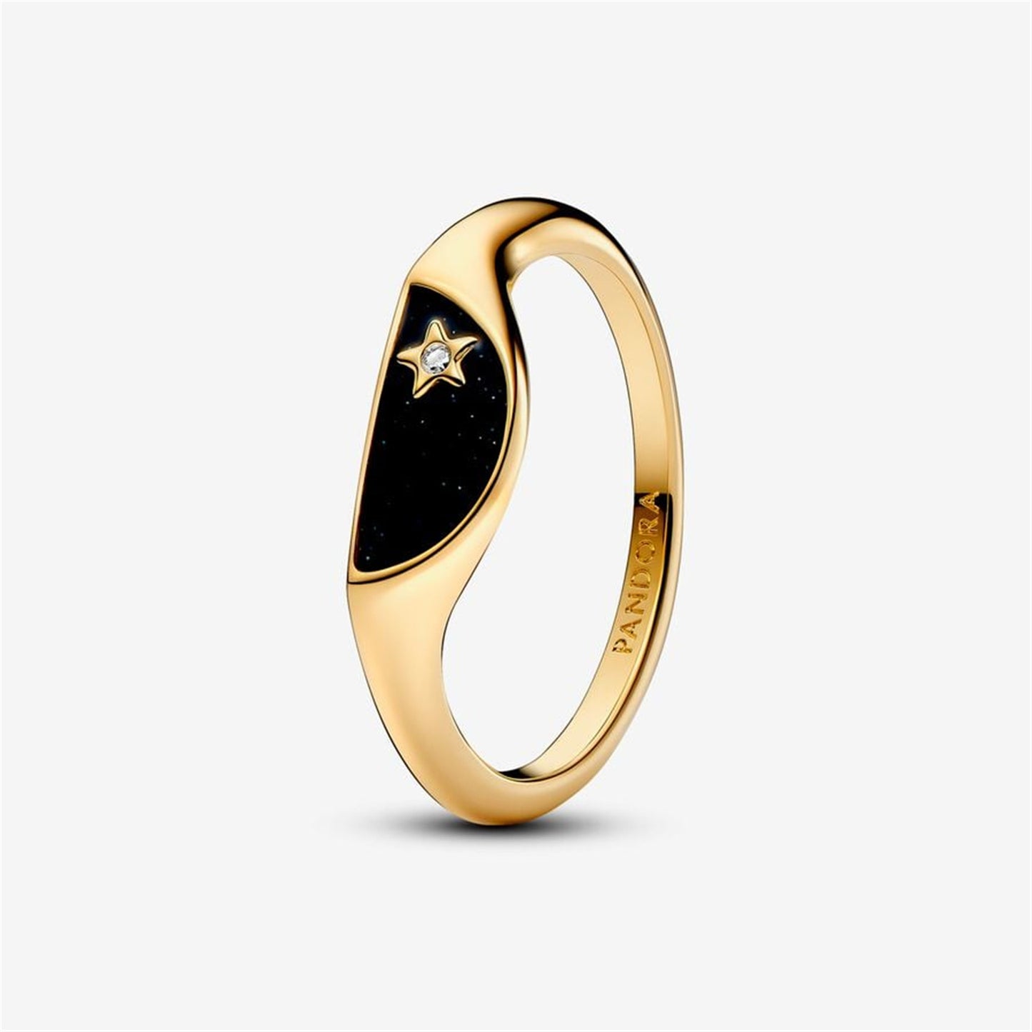 S925 Sterling Silver ME Halved Enamel Signet Ring