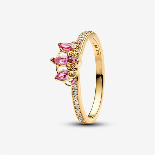 S925 Sterling Silver Princess Rapunzel Tiara Ring