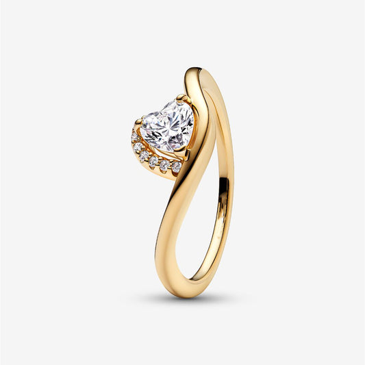S925 Sterling Silver Wavy Heart Ring