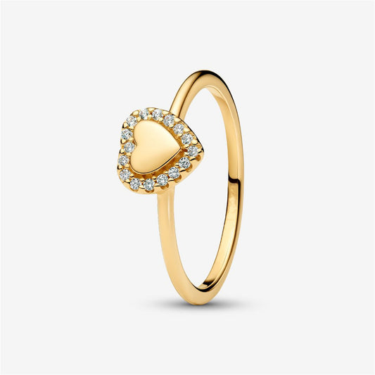 S925 Sterling Silver Engravable Heart Halo Ring