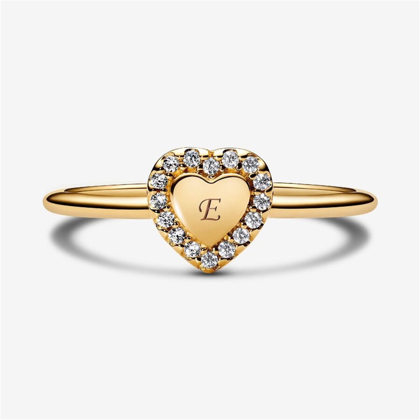 S925 Sterling Silver Engravable Heart Halo Ring