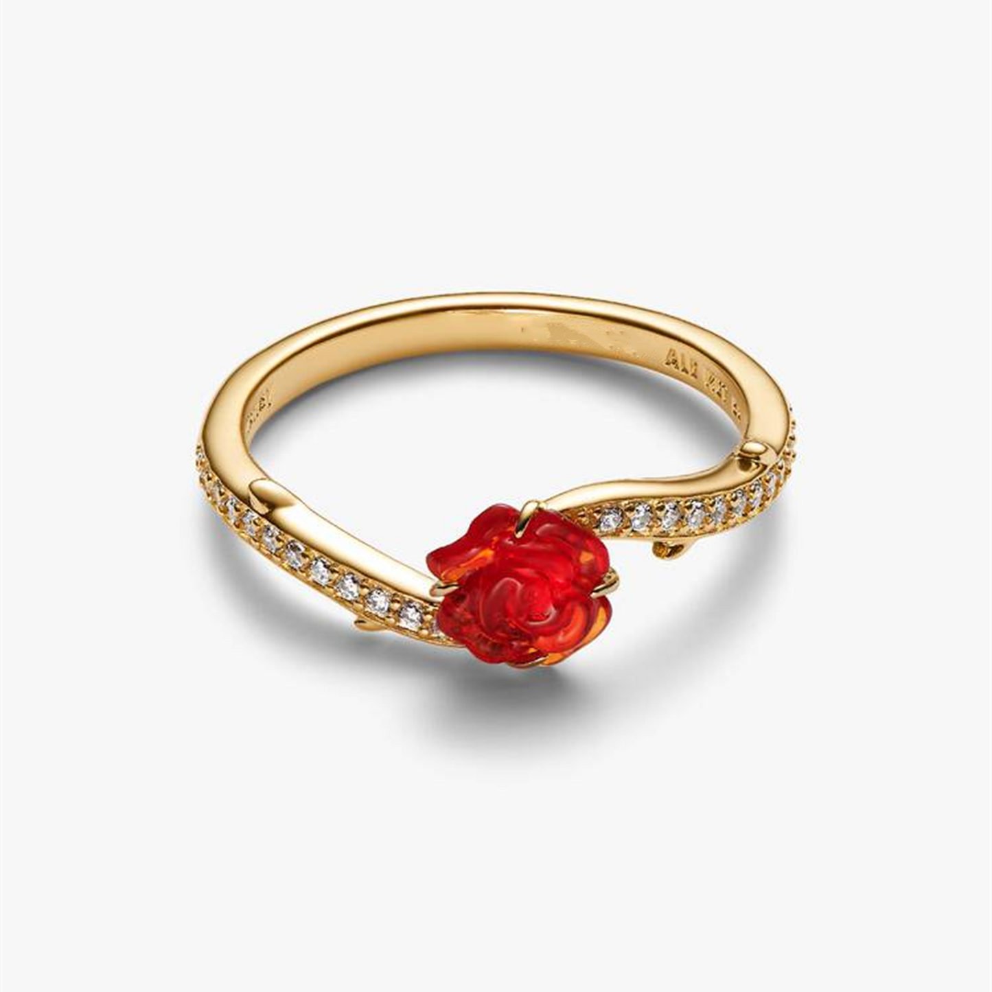 S925 Sterling Silver Beauty and the Beast Enchanted Rose Ring,Gift trendy jewelry