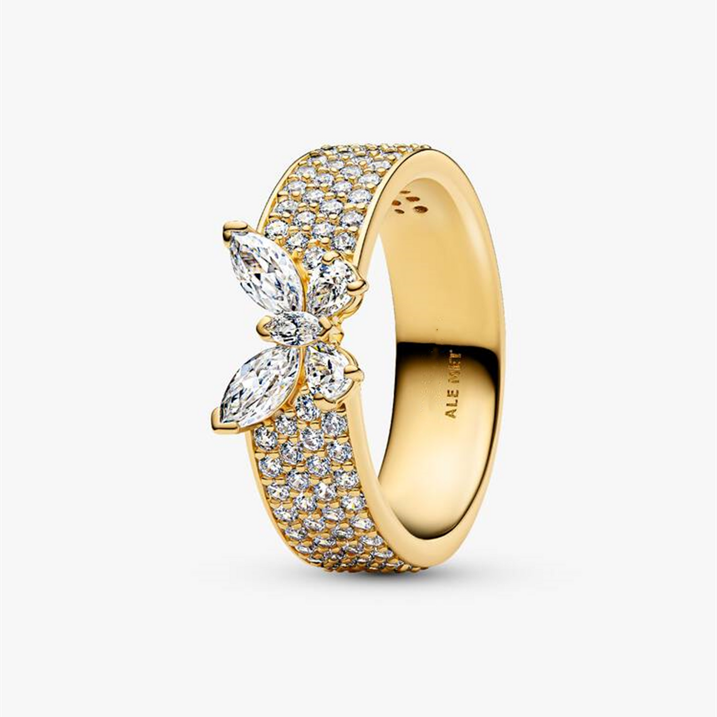 S925 sterling silver Sparkling Butterfly Bold Ring